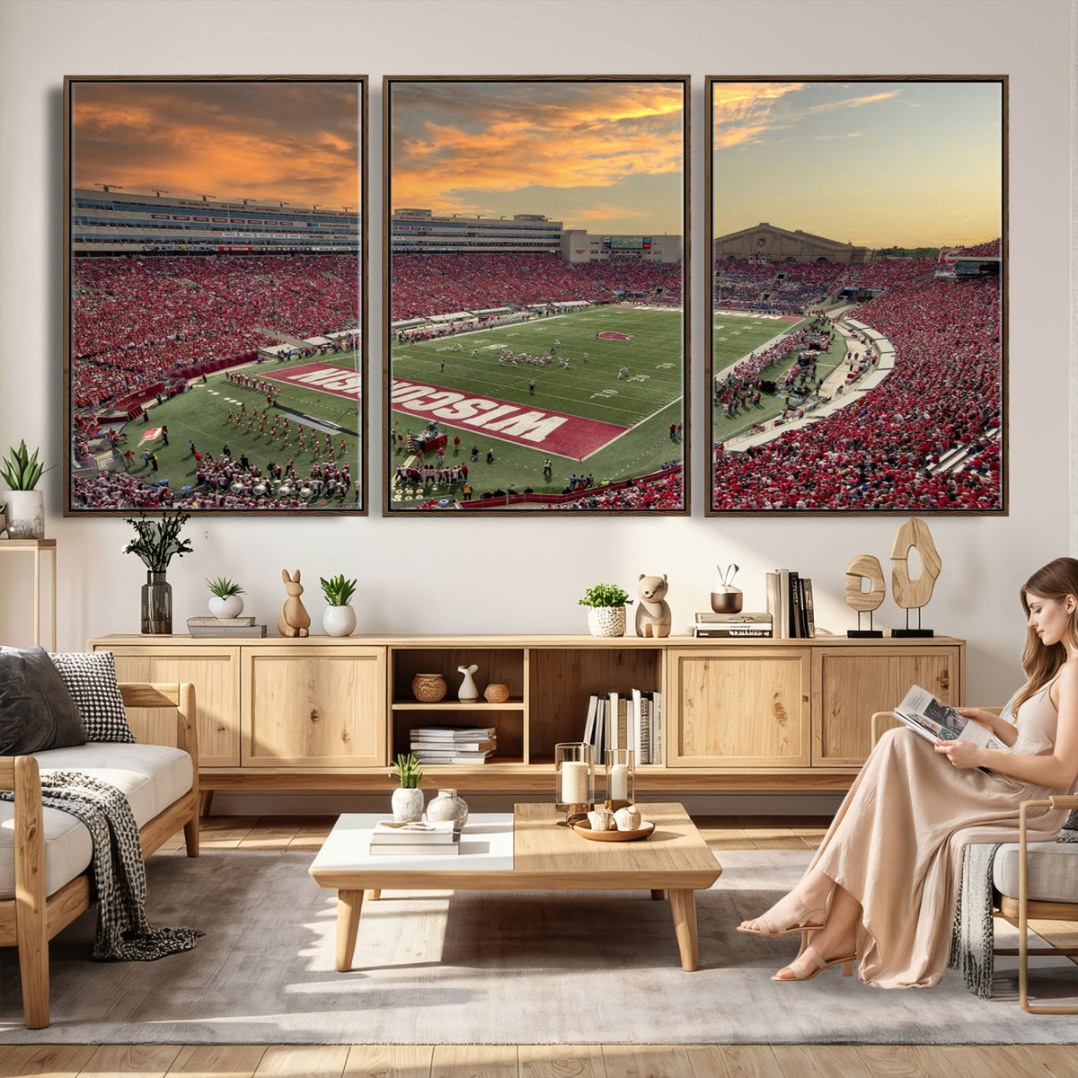 41472-MGV-CV-36X24 - Camp Randall Stadium Wisconsin Badgers Large Wall Art Canvas Print | College Football Stadium Wall