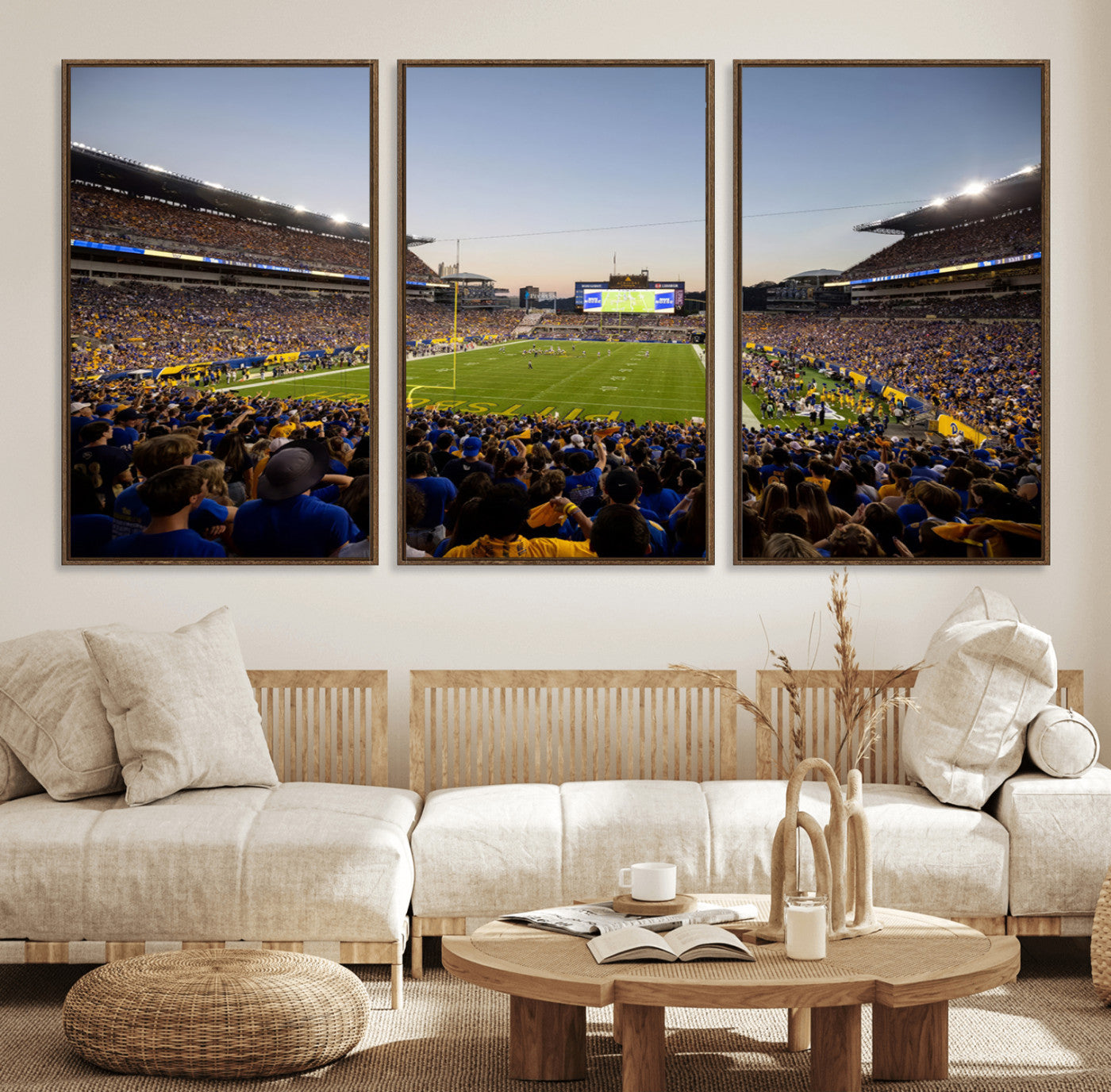 41853-MGV-FC-60X30-3P_Walnut-Pittsburgh Panthers Football Team Print - Pittsburgh Acrisure Stadium Wall Art Canvas Print