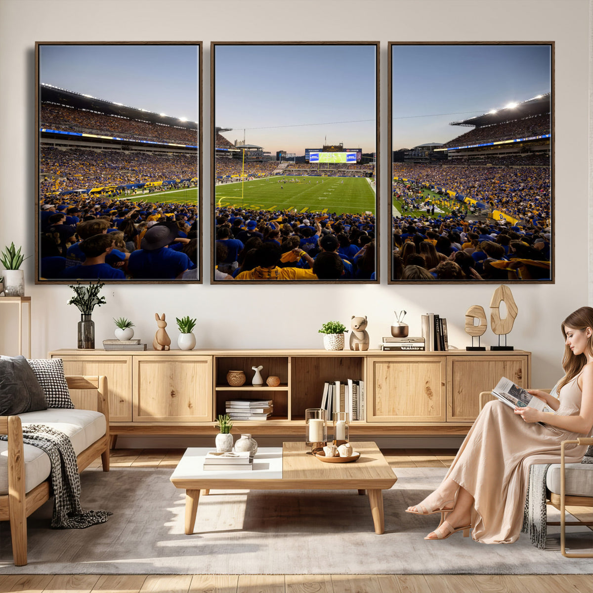 41853-MGV-CV-36X24 - Pittsburgh Panthers Football Team Print - Pittsburgh Acrisure Stadium Wall Art Canvas Print