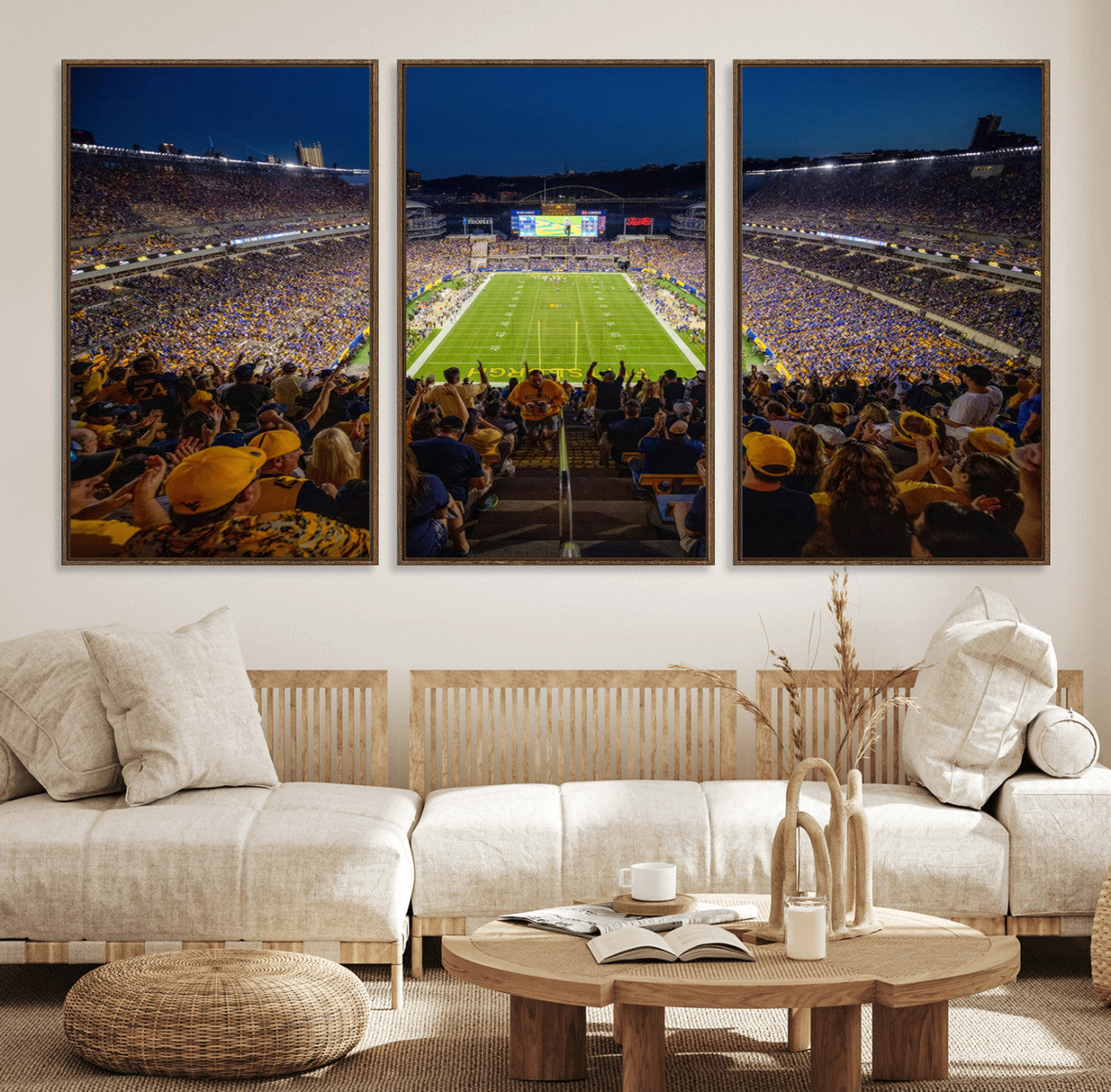 MGV-FC-60X30-3P - Pittsburgh Panthers Football Team Print - Pittsburgh Acrisure Stadium Wall Art Canvas Print