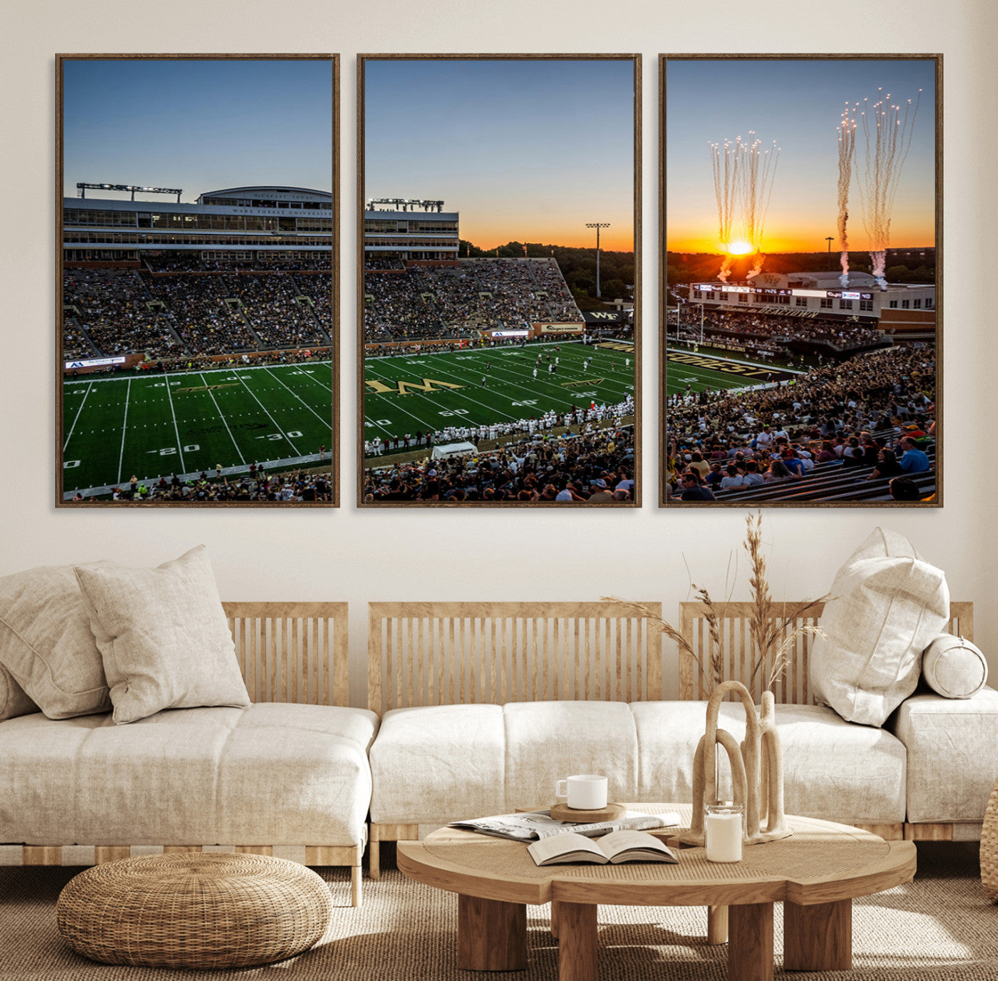 29253-MGV-CV-36X24-Demon Deacons Football Team Print Canvas- Winston-Salem Allegacy Federal Credit Union Stadium Wall