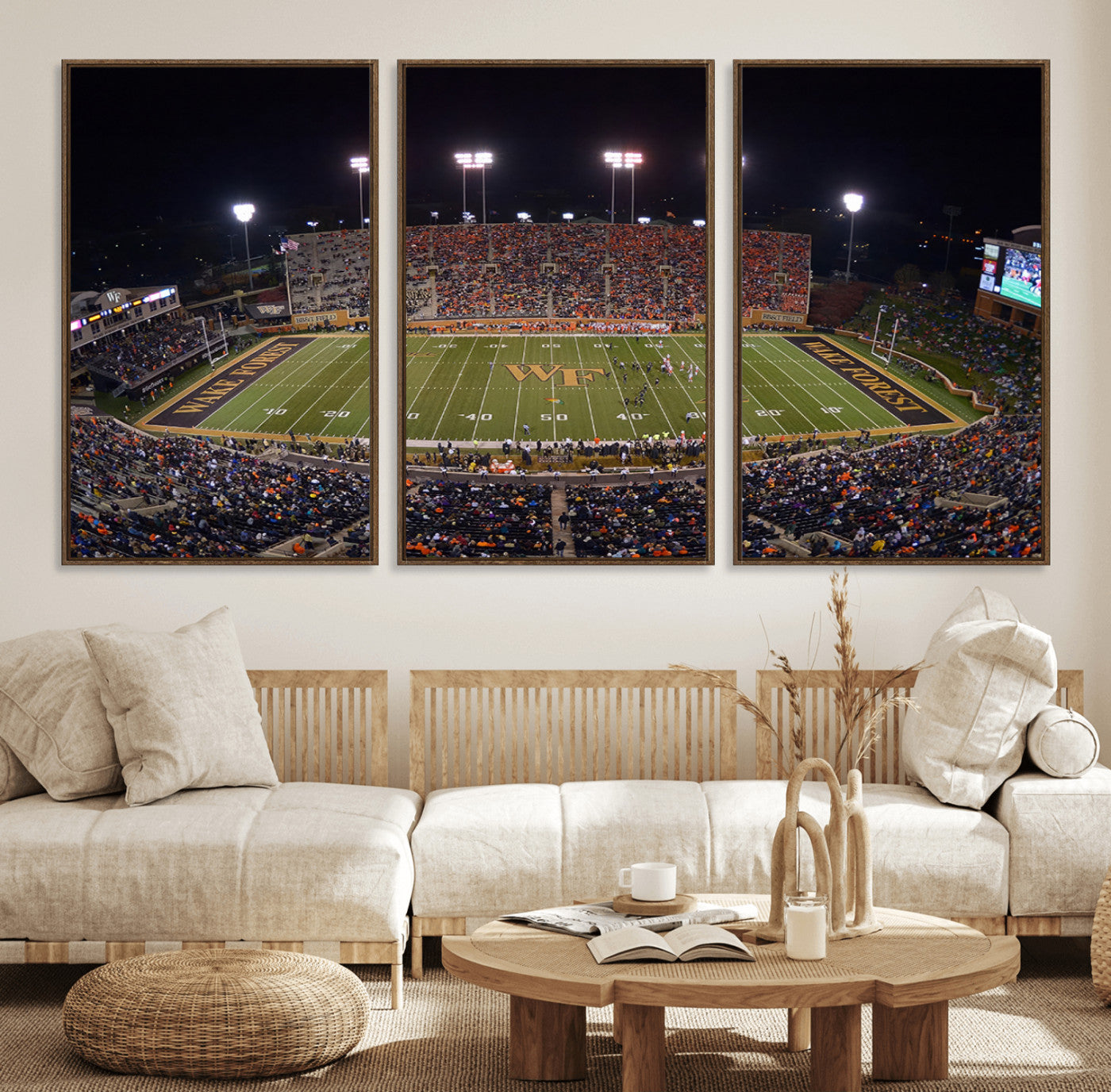 26033-MGV-FC-60X30-3P_Walnut-Demon Deacons Print Canvas, Football Team Print - Winston-Salem Allegacy Federal Credit Union