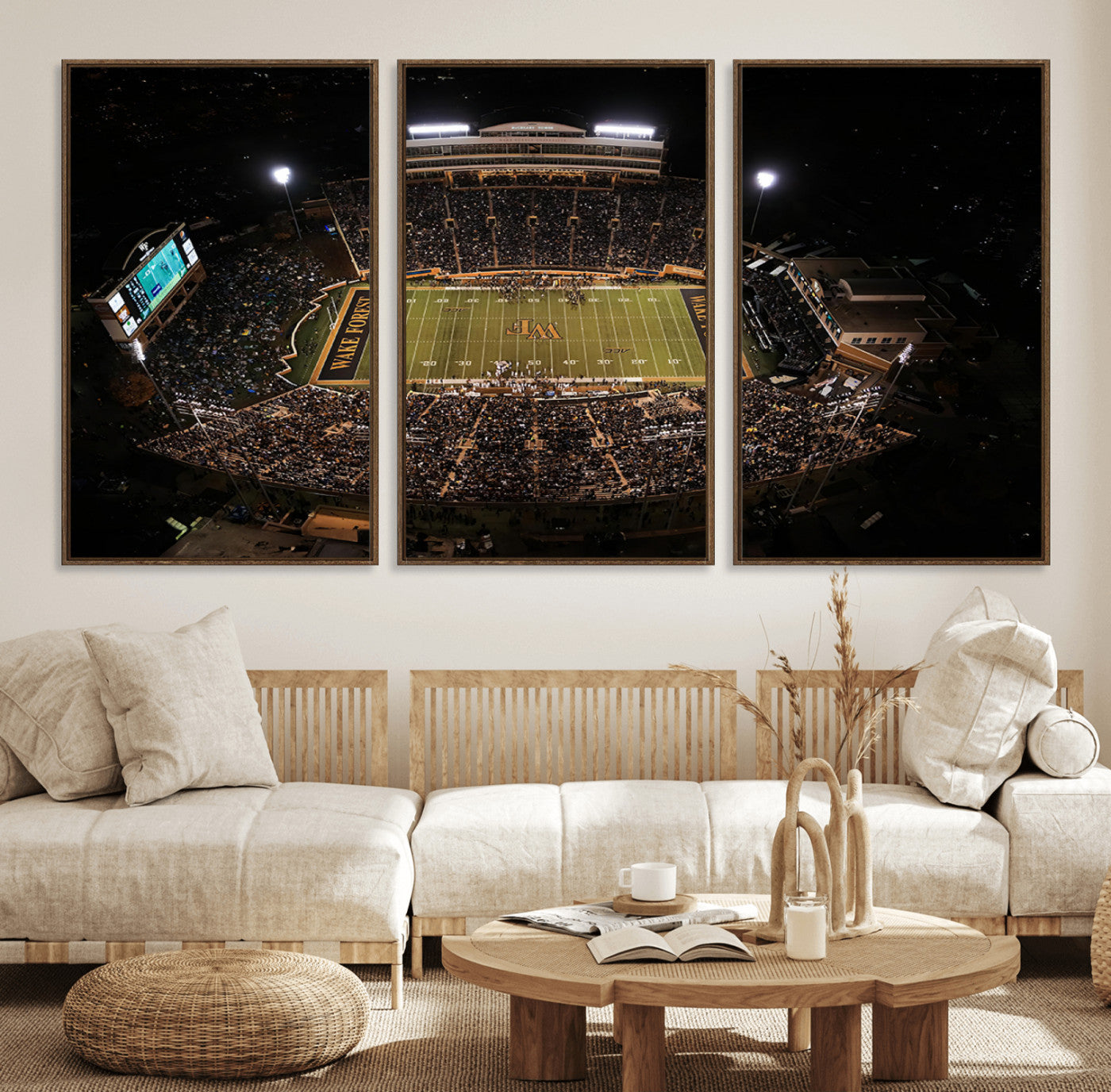 20605-MGV-FC-60X30-3P_Walnut-Wake Forest University Demon Deacons Canvas Printi, Football Team Print - Winston-Salem Allegacy