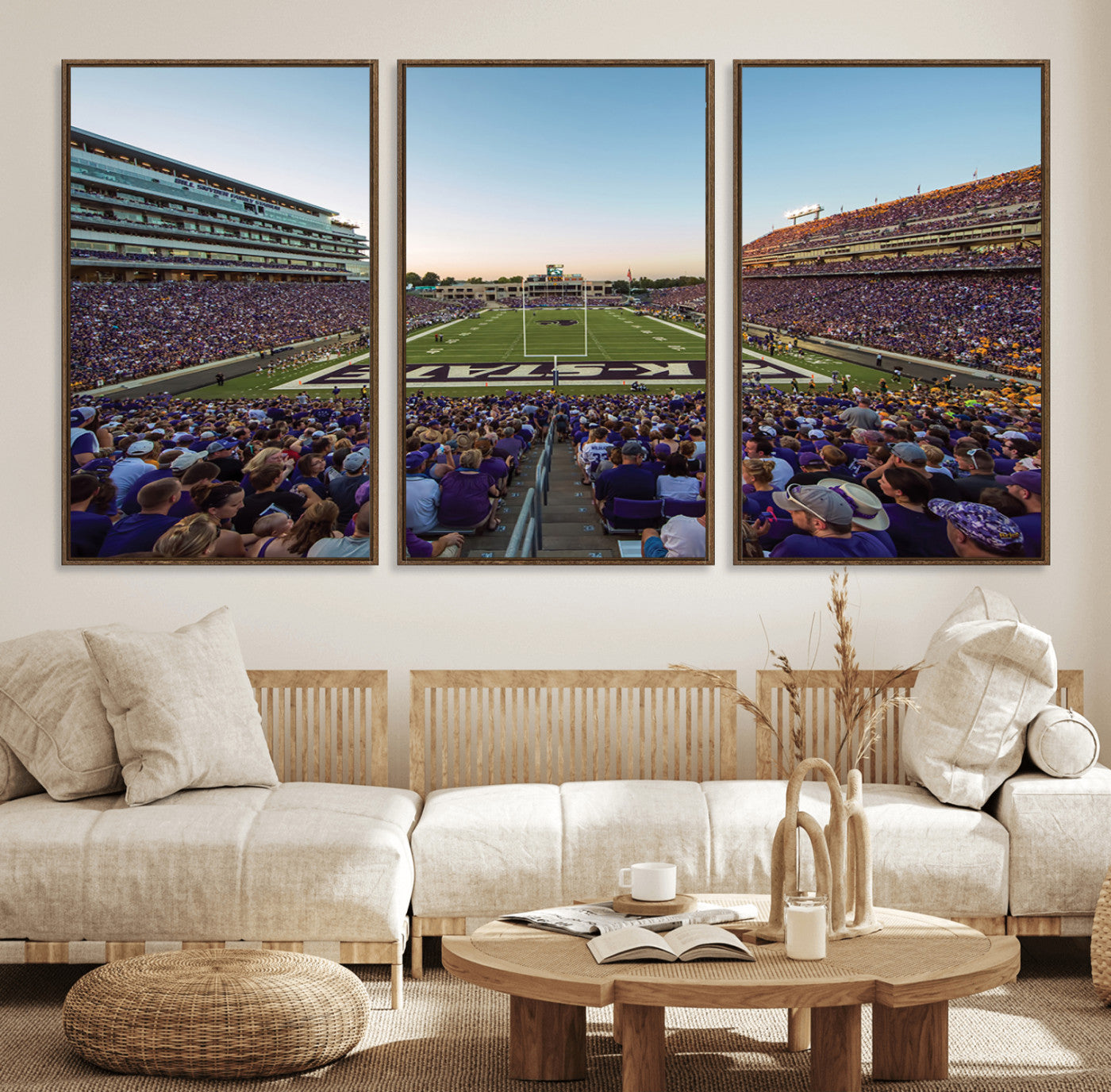 MGV-FC-60X30-3P - Kansas State University Wildcats Football Team Print - Manhattan Bill Snyder Family Football Stadium