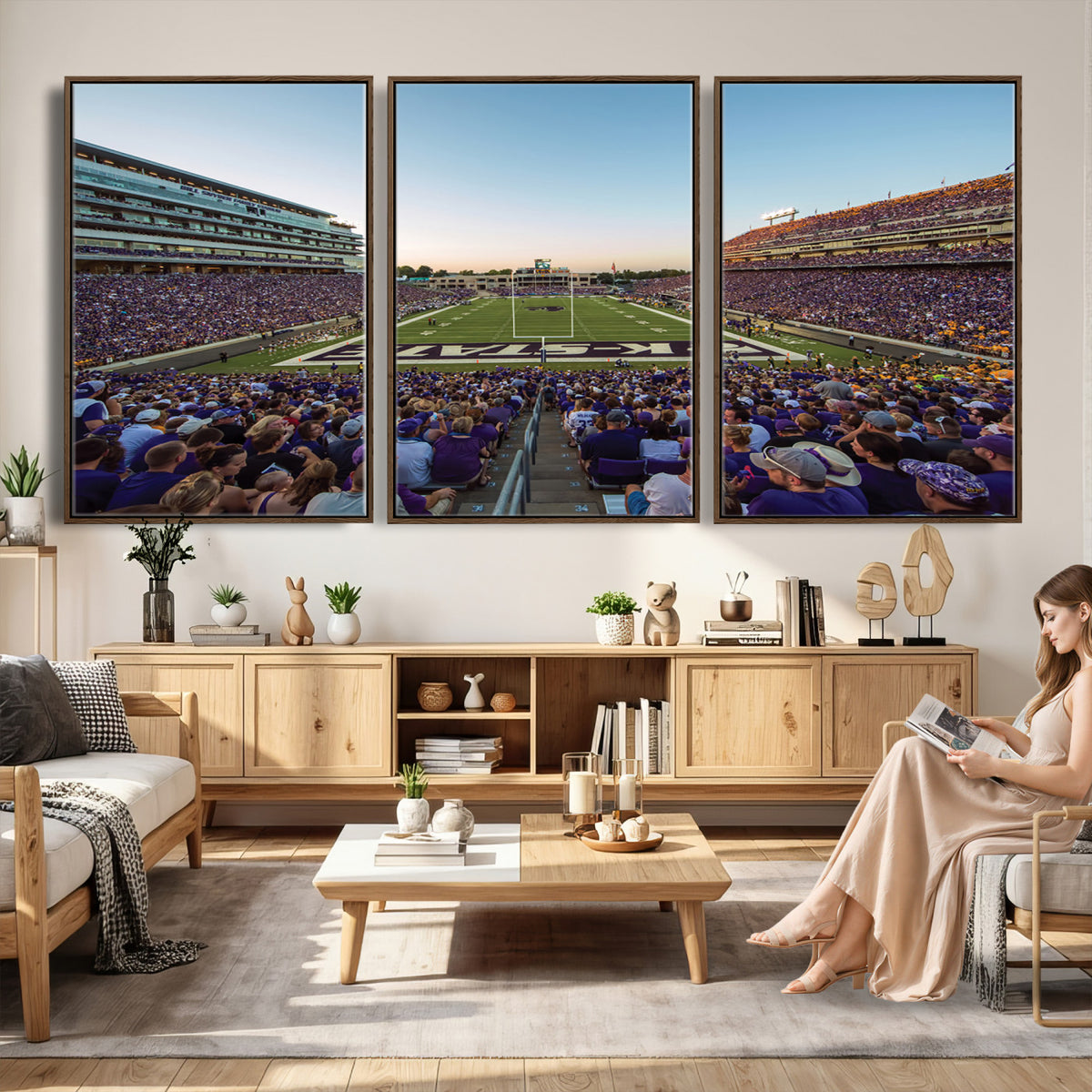 82792-MGV-CV-36X24 - Kansas State University Wildcats Football Team Print - Manhattan Bill Snyder Family Football Stadium