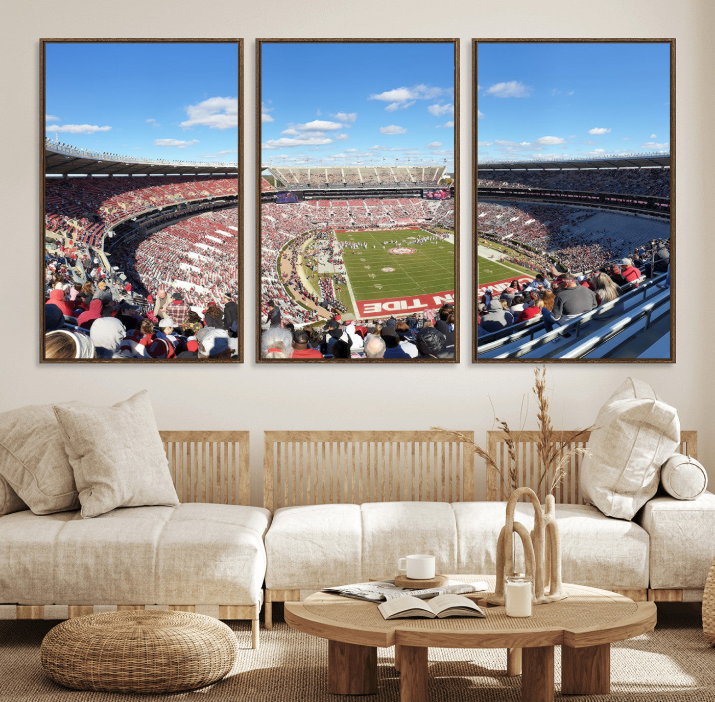62122-MGV-FC-60X30-3P_Walnut-University of Alabama Crimson Tide Print Wall Art - Tuscaloosa Bryant-Denny Stadium Wall Art Canvas