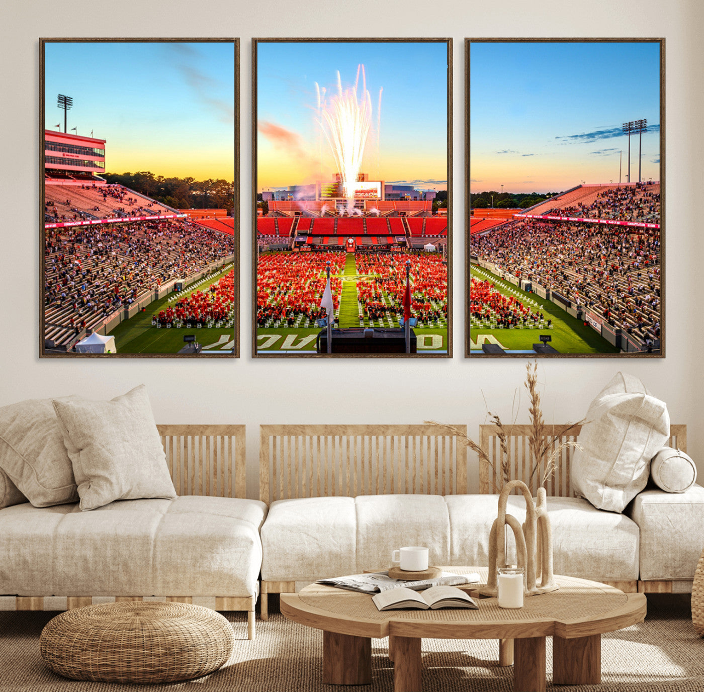 18017-MGV-FC-60X30-3P_Walnut-North Carolina State University Canvas Print, North Carolina State University Wolfpack Football Team
