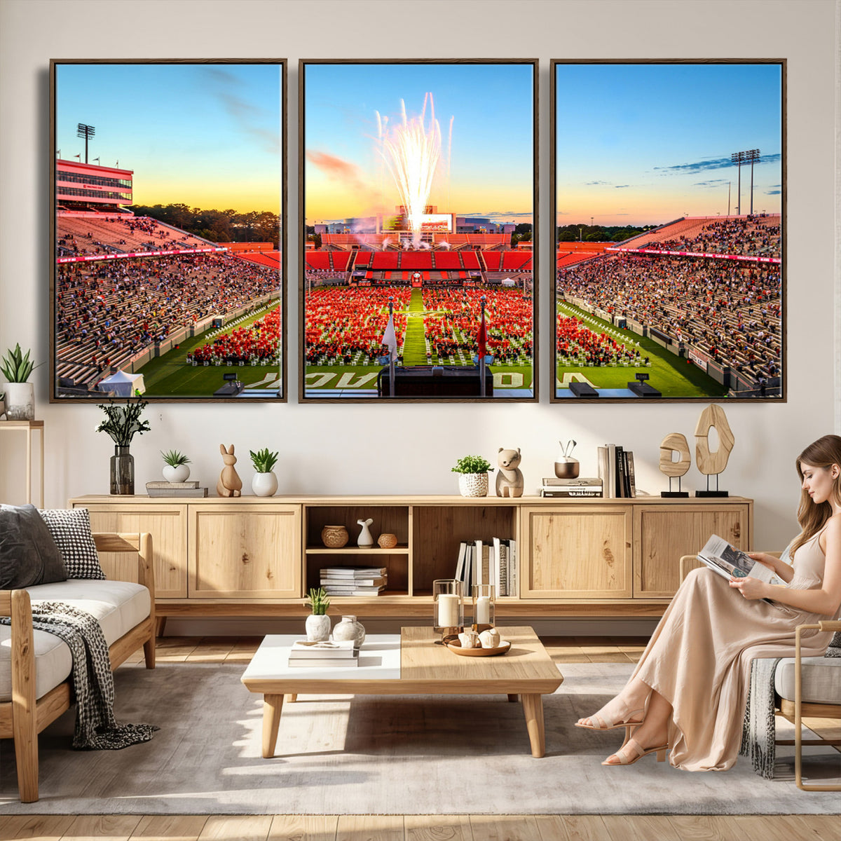 18017-MGV-CV-36X24 - North Carolina State University Canvas Print, Wolfpack Football Team Print