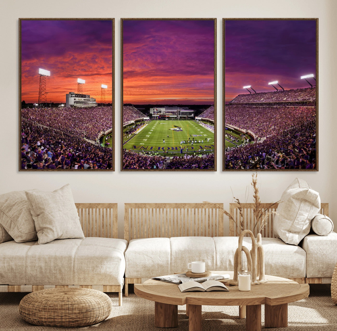 MGV-FC-60X30-3P - East Carolina University Pirates Football Print Canvas- Greenville Dowdy-Ficklen Stadium Wall Art