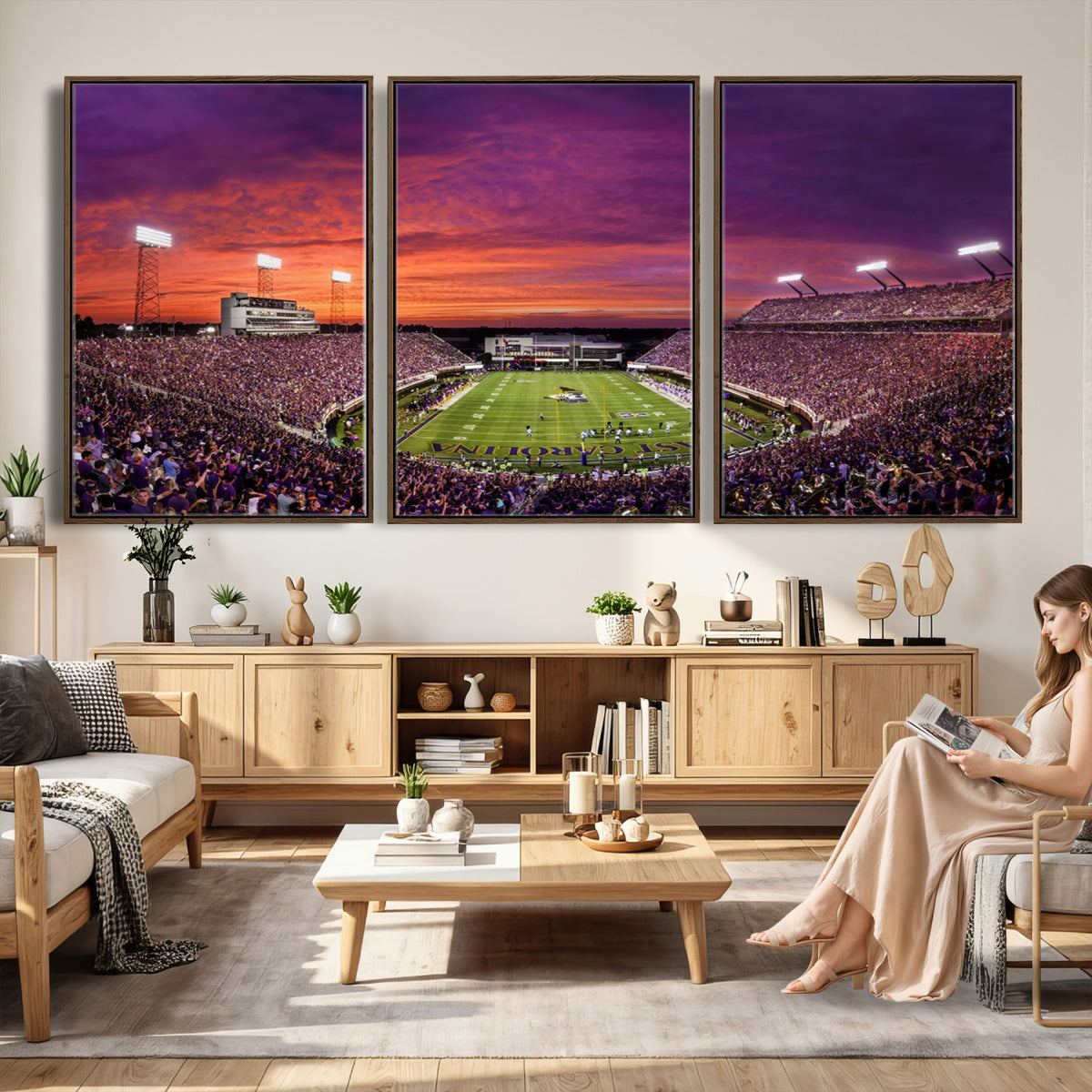 88575-MGV-CV-36X24 - East Carolina University Pirates Football Print Canvas- Greenville Dowdy-Ficklen Stadium Wall Art