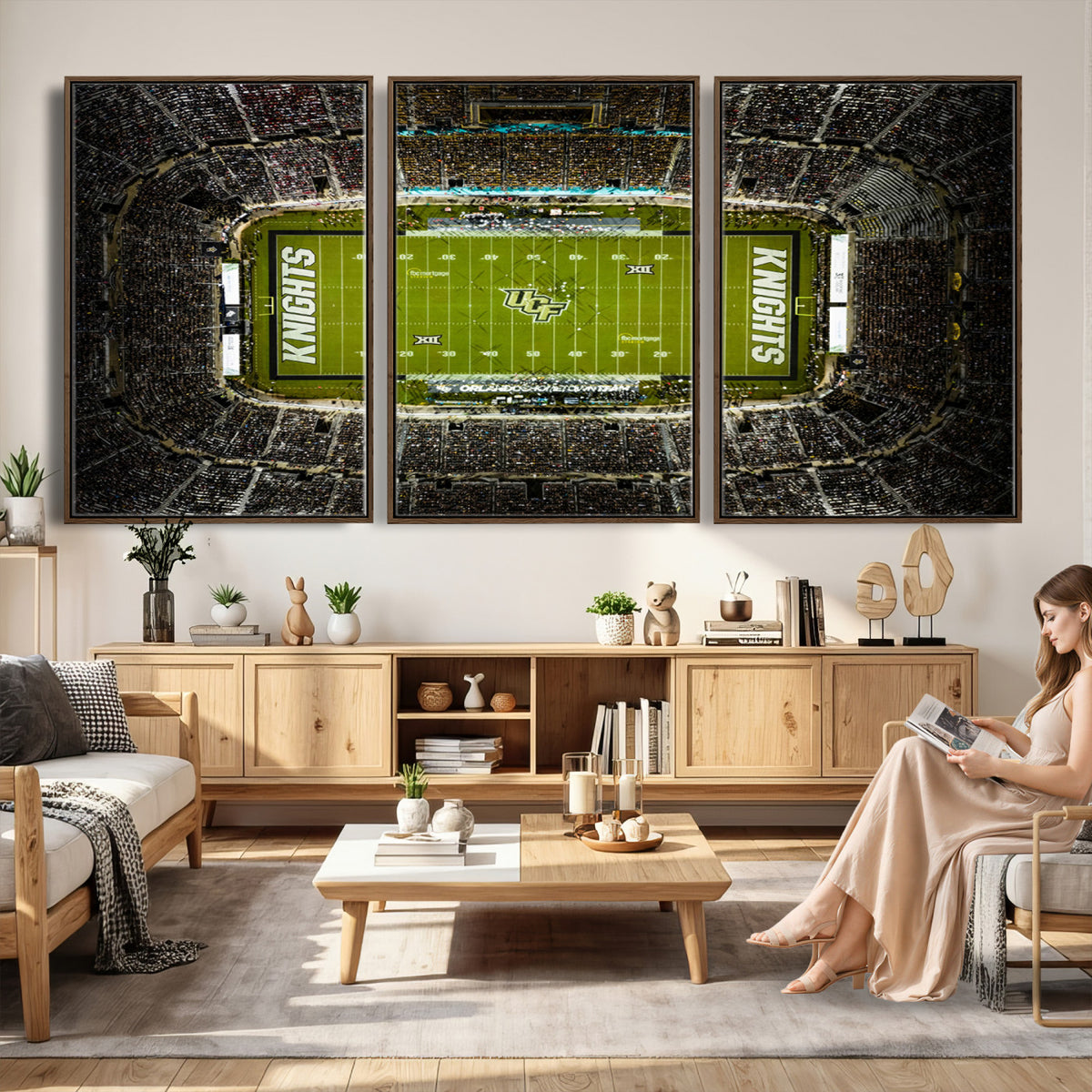 58050-MGV-CV-36X24 - UCF Knights Football Team Print - Orlando FBC Mortgage Stadium Wall Art, UCF Knights Canvas Print