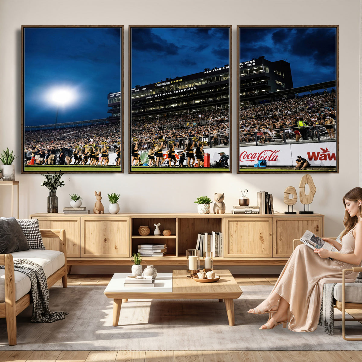 40217-MGV-CV-36X24 - UCF Knights Football Team Print - Orlando FBC Mortgage Stadium Wall Art Canvas Print