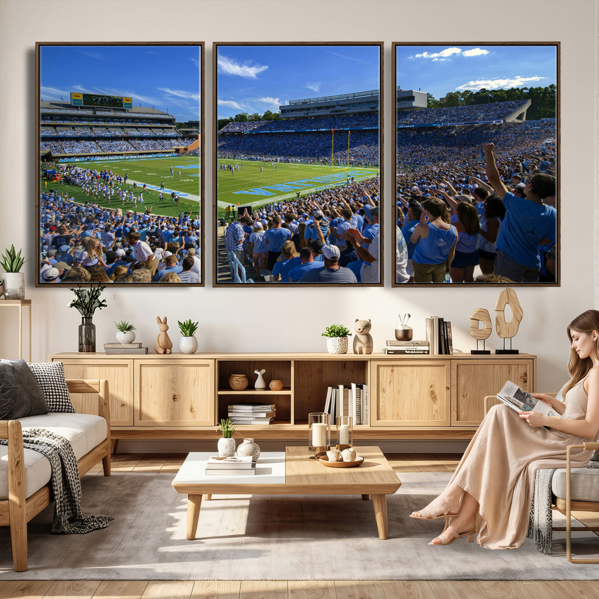 58540-MGV-CV-36X24 - University of North Carolina Tar Heels Team Canvas Print - Chapel Hill Kenan Memorial Stadium Wall