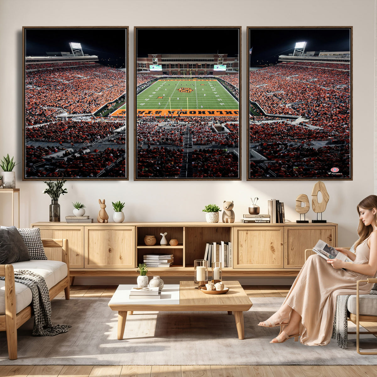 81675-MGV-CV-36X24 - Oklahoma State Cowboys Canvas Print, Football Team Print