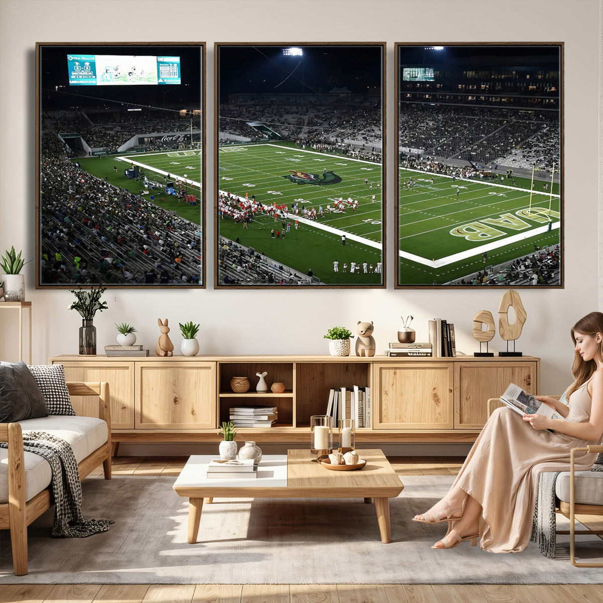 81740-MGV-CV-36X24 - UAB Blazers Football Team Print - Birmingham Protective Stadium Wall Art Canvas Print
