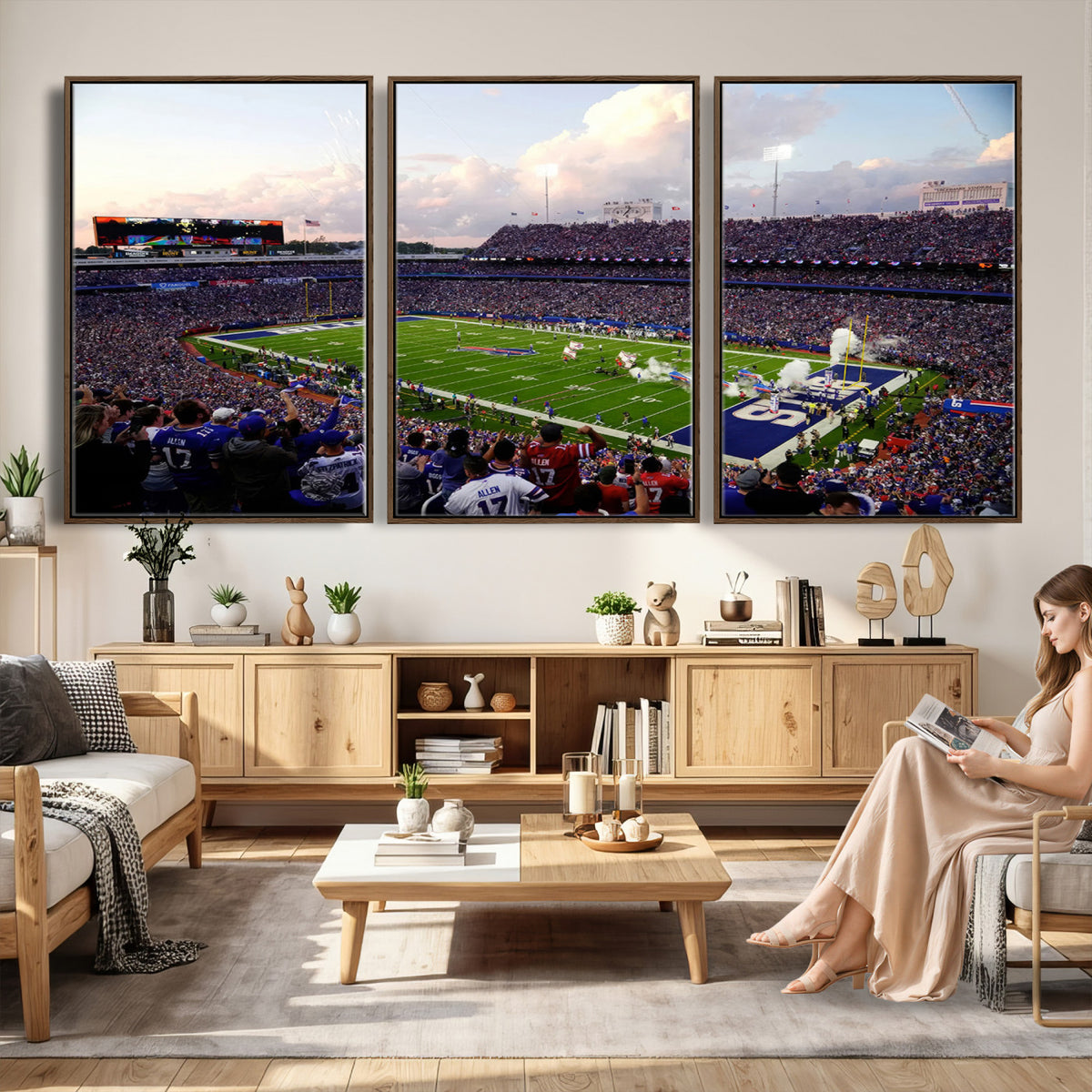 64066-MGV-CV-36X24 - Buffalo Bills Football Team Print - Buffalo Highmark Stadium Wall Art Canvas Print