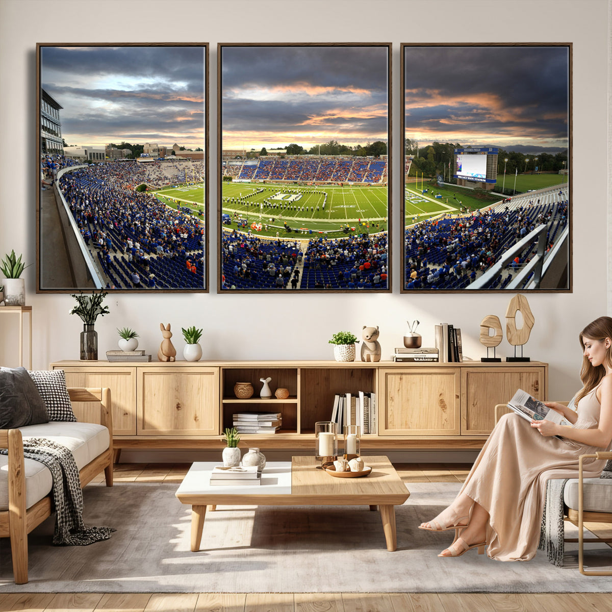 60433-MGV-CV-36X24 - Duke University Blue Devils Football Team Print, Durham