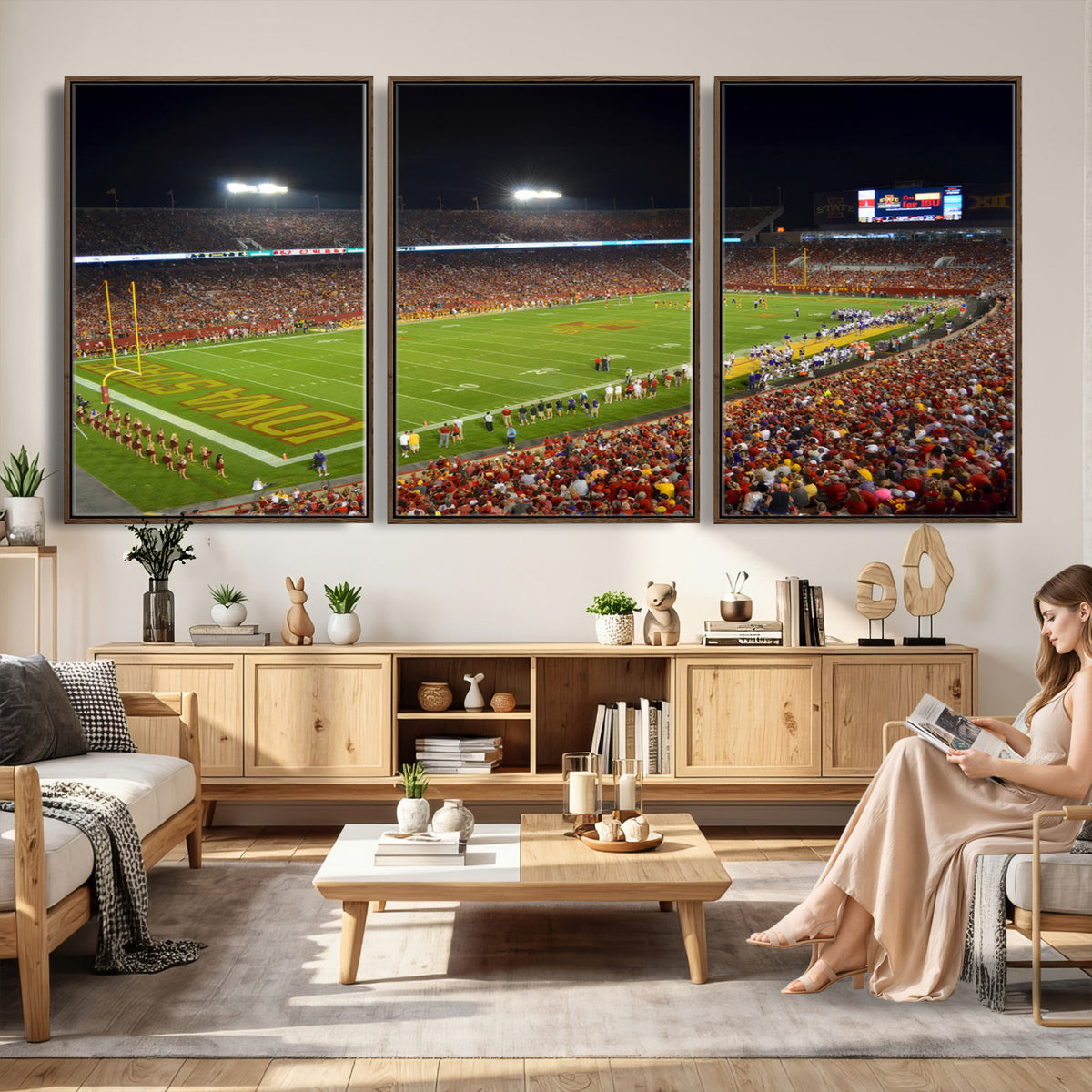 27211-MGV-CV-36X24 - Iowa State University Cyclones Football Team Print, Ames, Extra Large Game Room Wall Decor