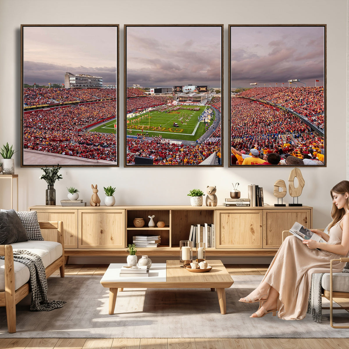 50373-MGV-CV-36X24 - Iowa State University Cyclones Football Team Print, Ames