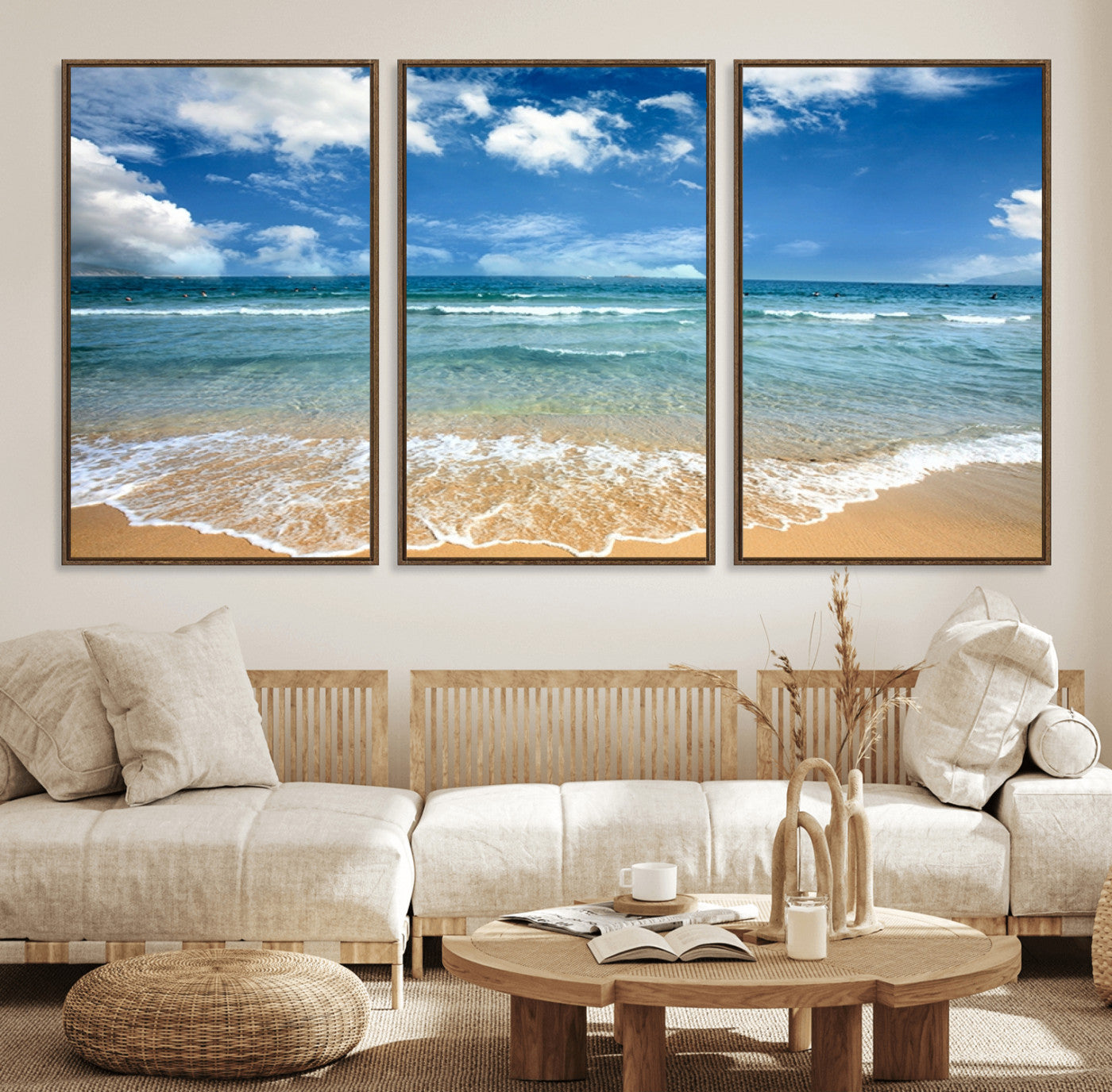 78859-MGV-FC-60X30-3P_Walnut-Sea View From the Beach Canvas Print