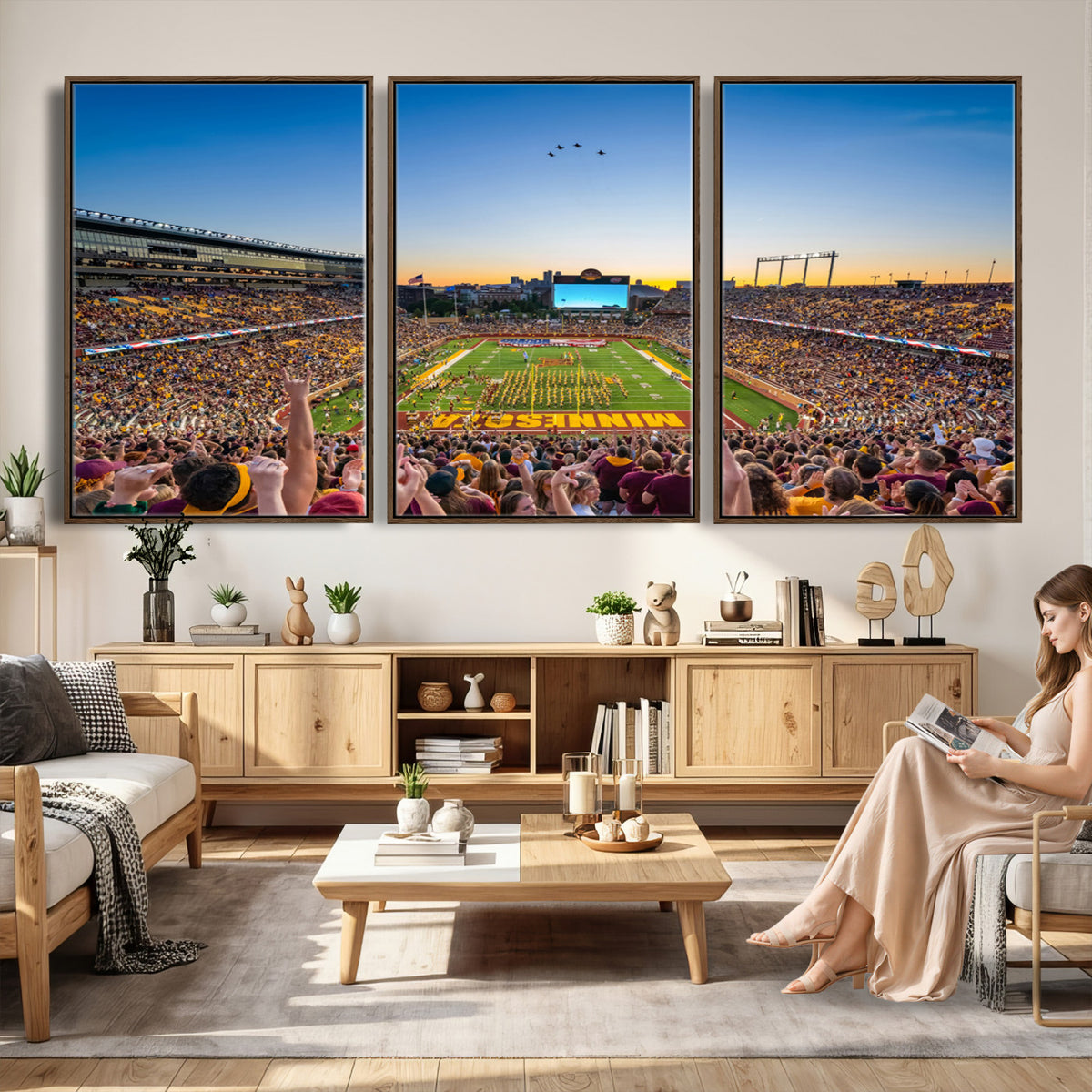 84421-MGV-CV-36X24 - University of Minnesota Golden Gophers Art Print, Football Team Print - Minneapolis Huntington Bank