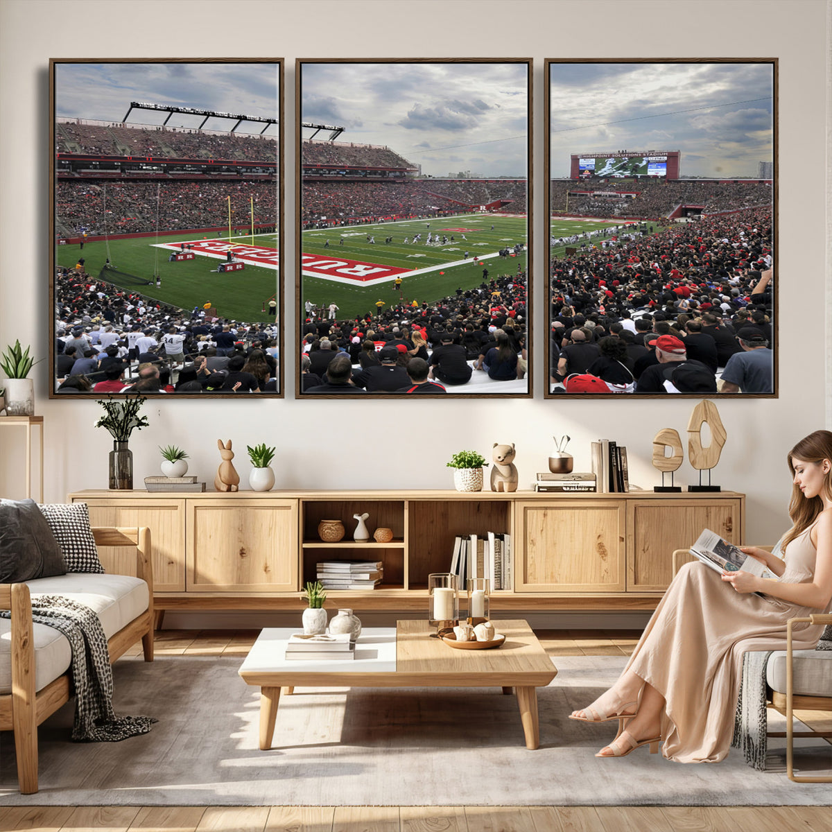 66777-MGV-CV-36X24 - Rutgers Scarlet Knights Football Team Print, SHI Stadium