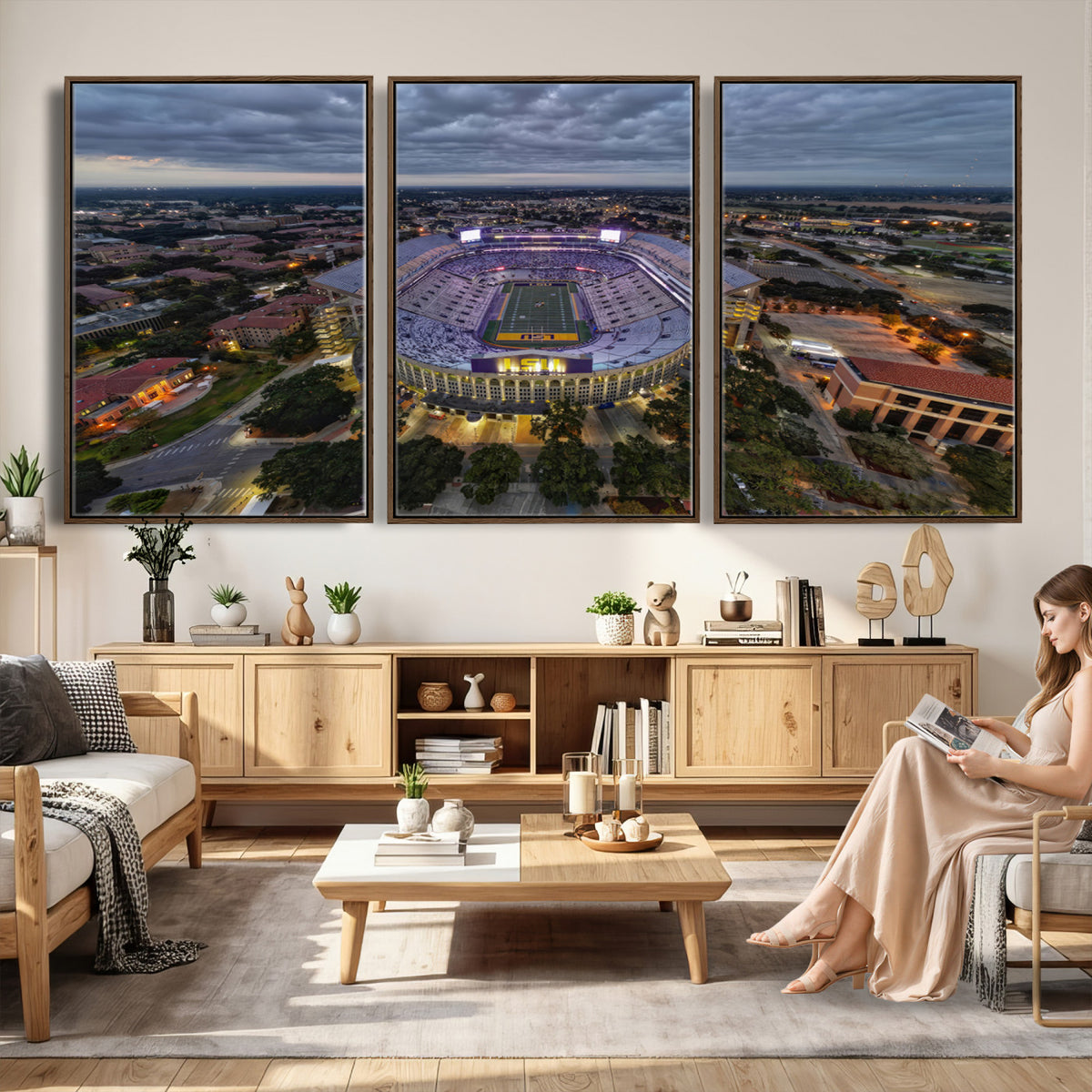 77405-MGV-CV-36X24 - The Louisiana State University Tigers Football Team Print