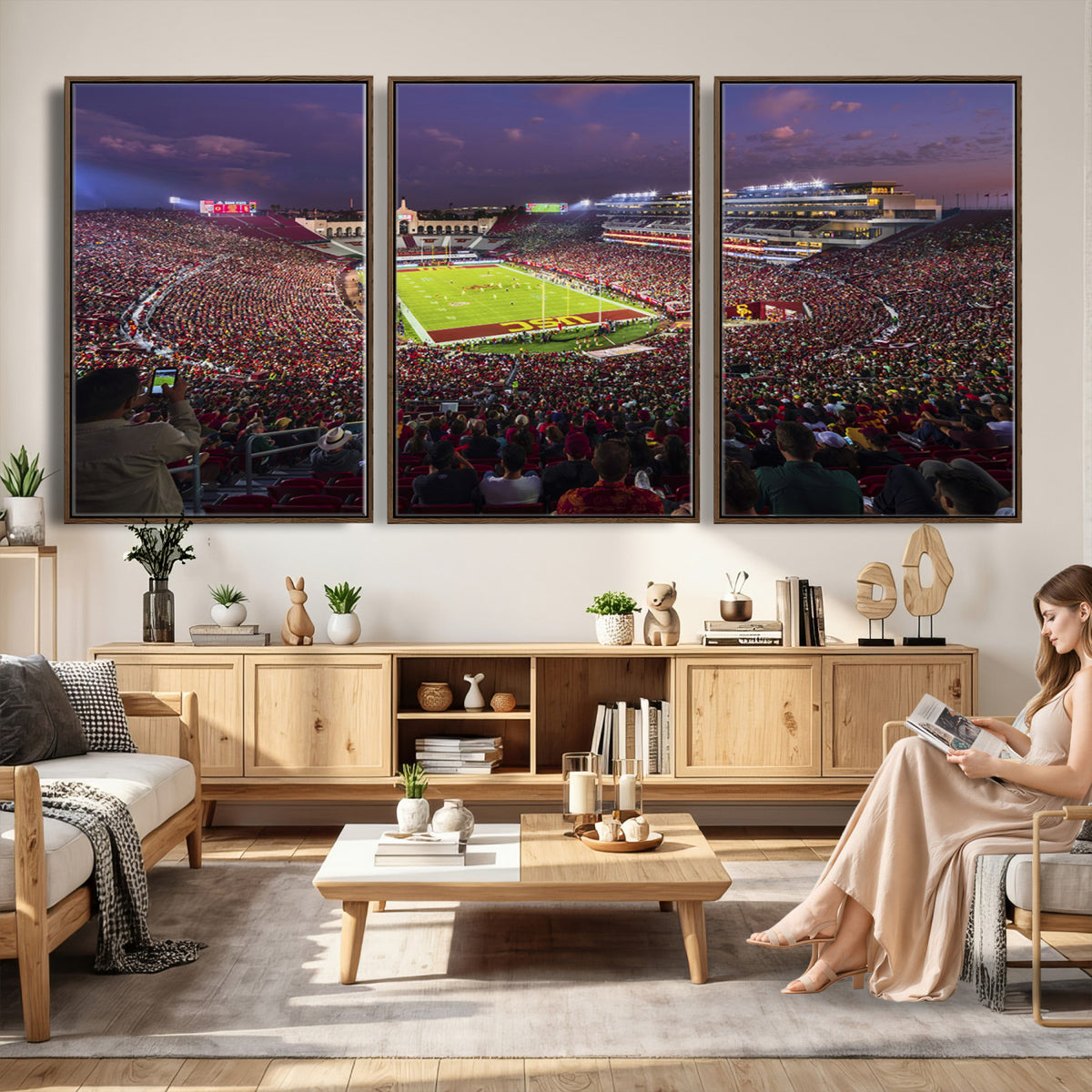 73373-MGV-CV-36X24 - The University of Southern California USC Trojans Football Team Print, Extra Large Game Room Wall Decor