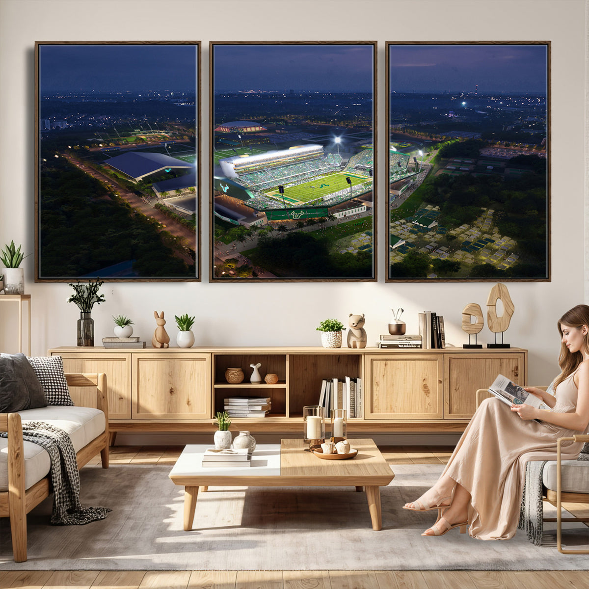 27554-MGV-CV-36X24 - The University of South Florida Bulls Football Team Print