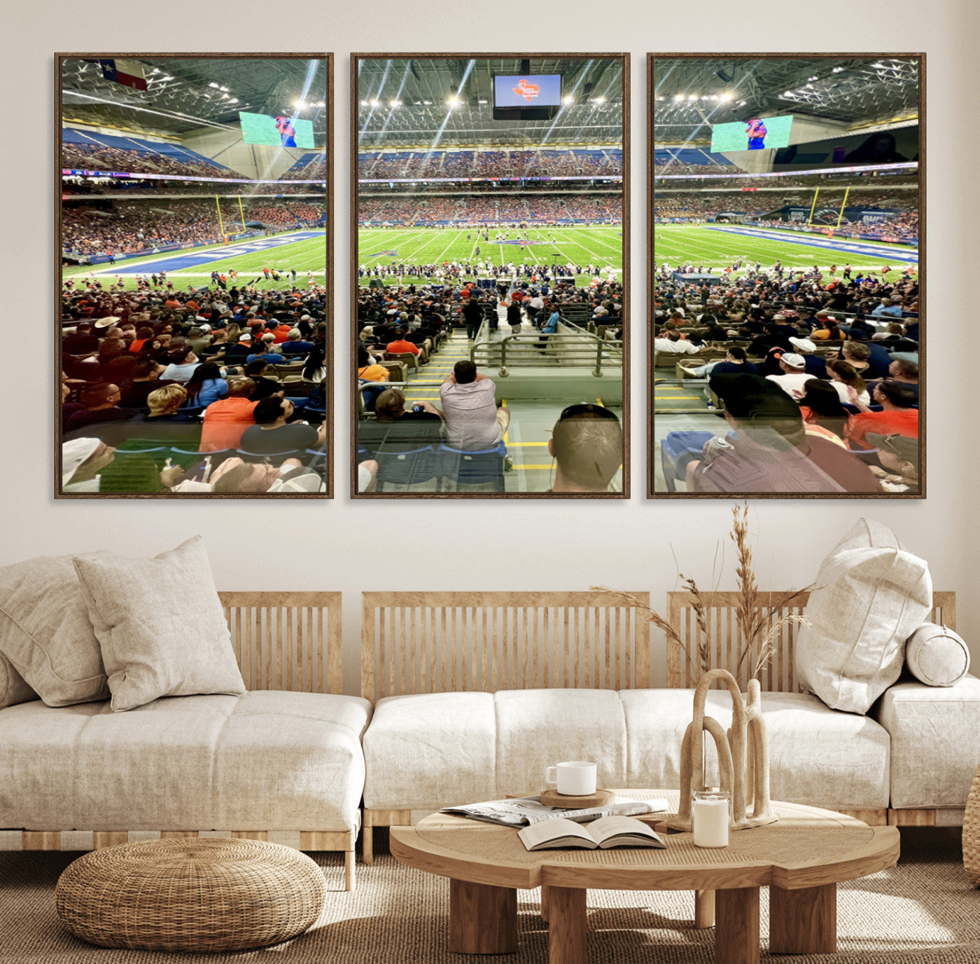 57279-MGV-FC-60X30-3P_Walnut-The University of Texas at San Antonio Roadrunners Football Team Print - San Antonio Alamodome Wall