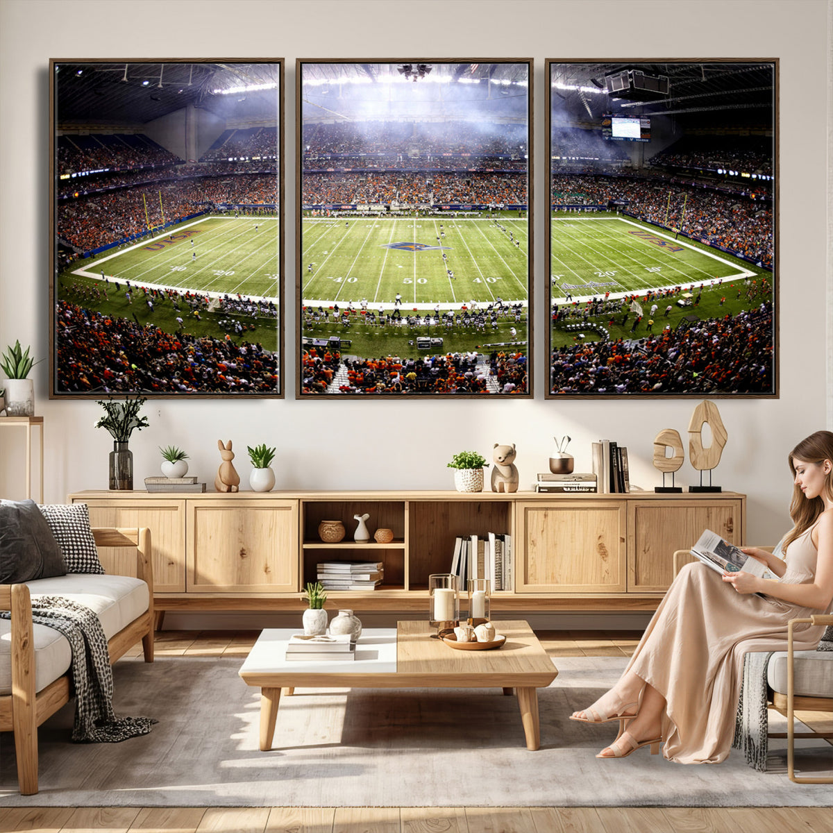 46972-MGV-CV-36X24 - The University of Texas at San Antonio Roadrunners Football Team Print, Framed and Ready to Hang