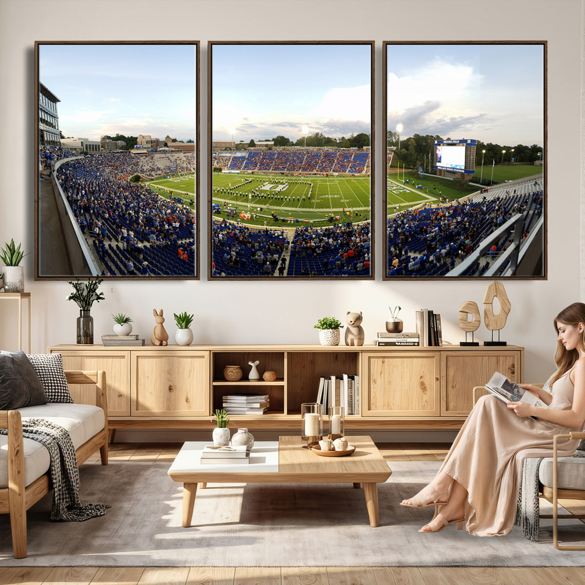44850-MGV-CV-36X24 - The Duke University Blue Devils Football Team Print, Durham