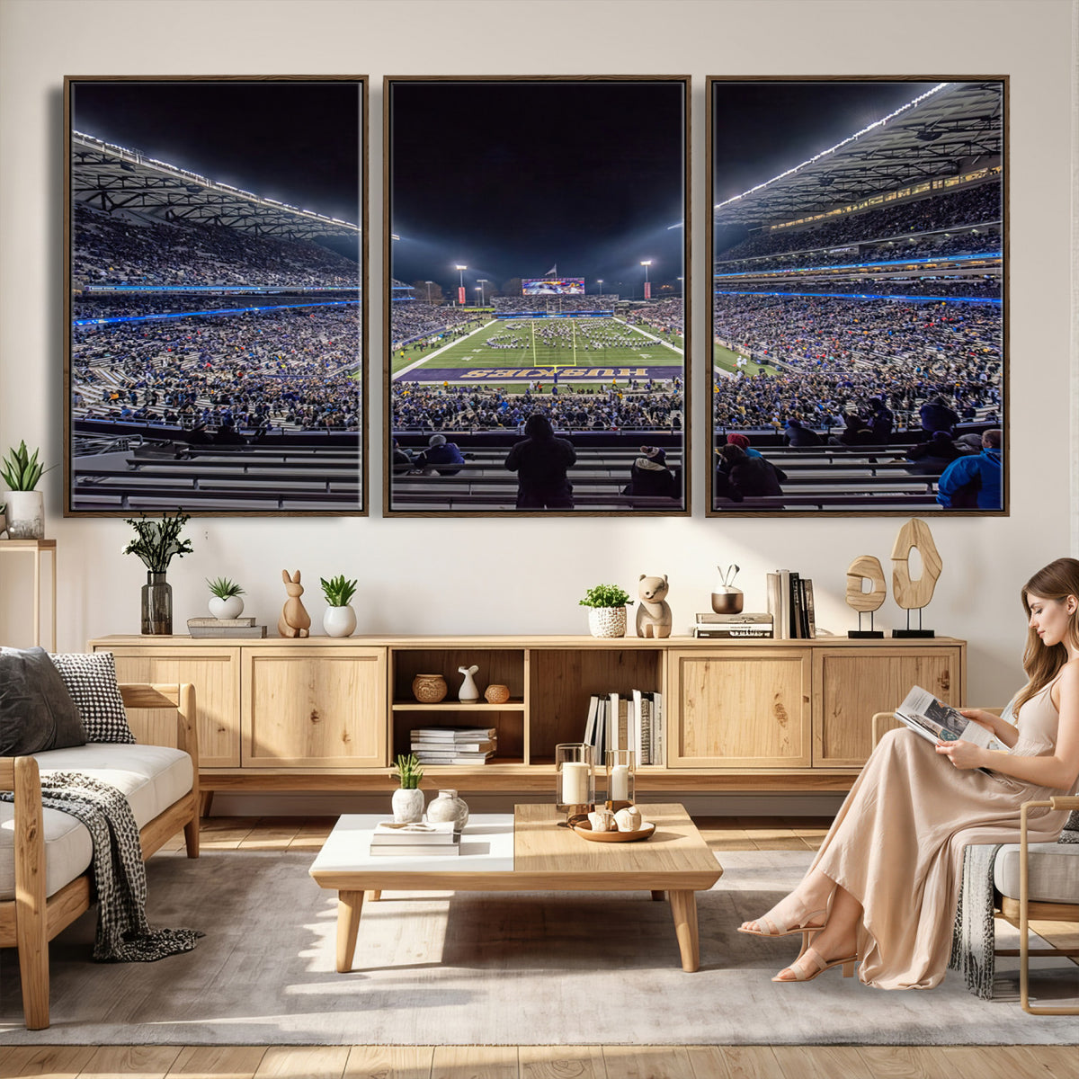 85780-MGV-CV-36X24 - The University of Washington Huskies Football Team Print, Extra Large Game Room Wall Decor