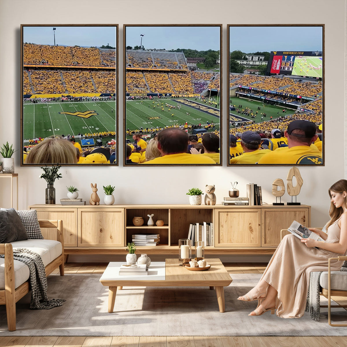 18056-MGV-CV-36X24 - Puskar Stadium Canvas Print Wall Art, Morgantown Print