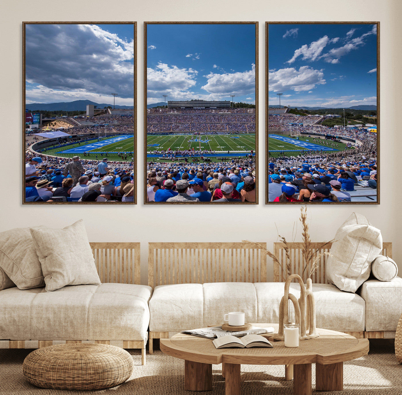 MGV-FC-60X30-3P - Air Force Falcons Football Team Print - Colorado Springs Falcon Stadium Wall Art Canvas Print
