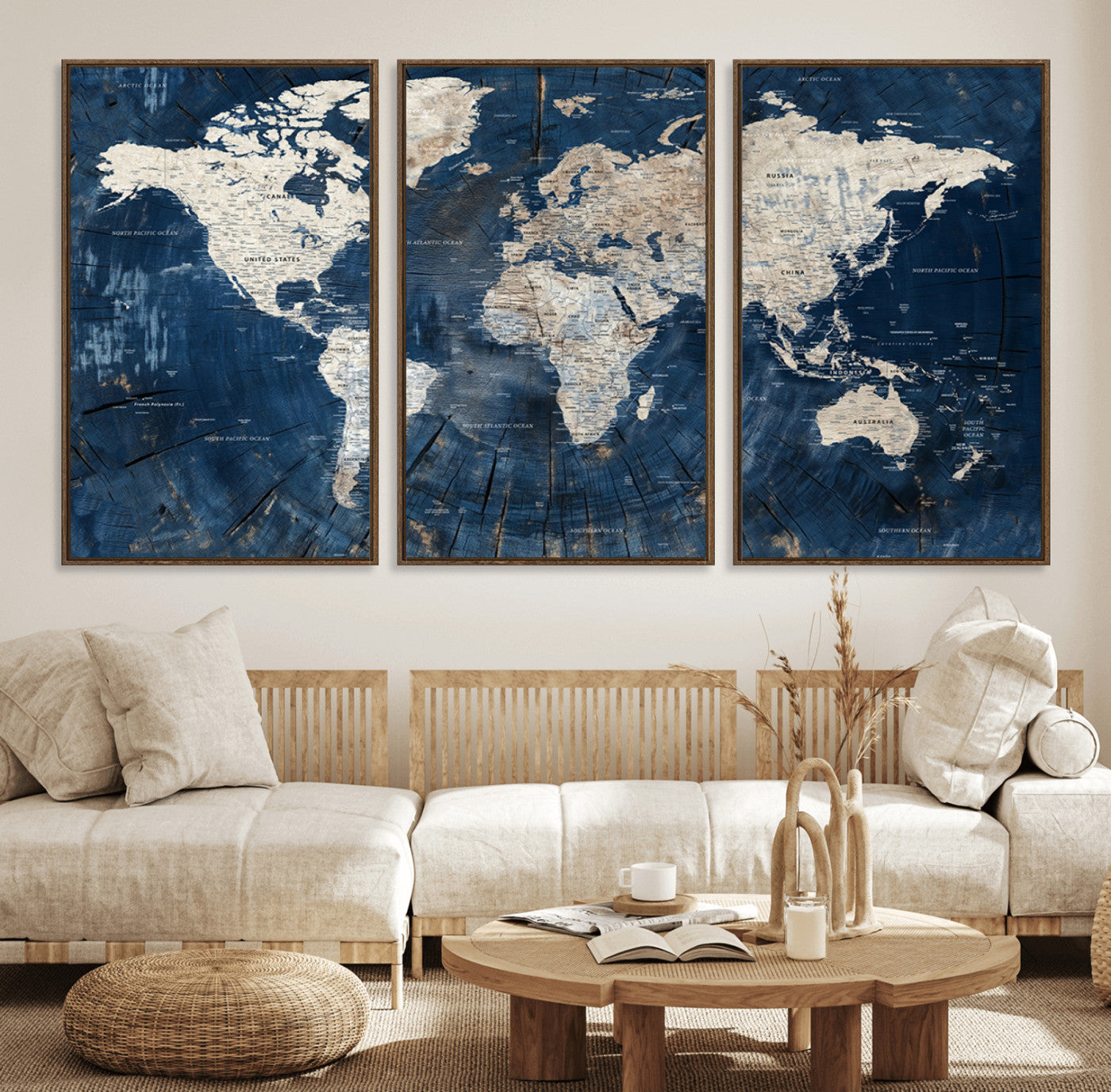 33843-MGV-CV-36X24-Push Pin World Map Canvas Print – Travel Tracker Wall Art for Couples, Perfect Anniversary Gift for Home or Office Decor