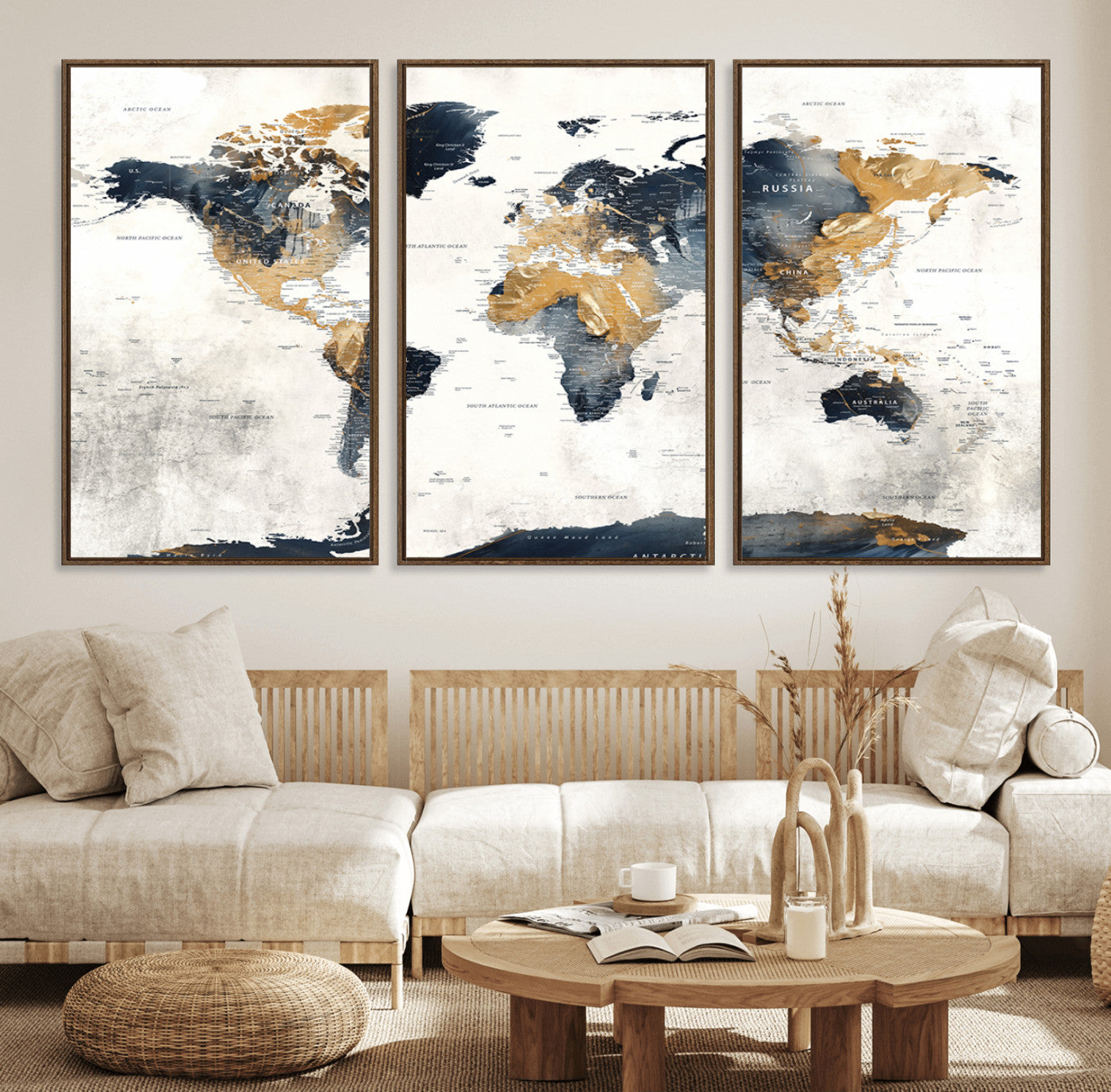 72479-MGV-CV-36X24-Push Pin World Map Canvas Print – Travel Tracker Wall Art for Couples, Perfect Anniversary Gift for Home or Office Decor