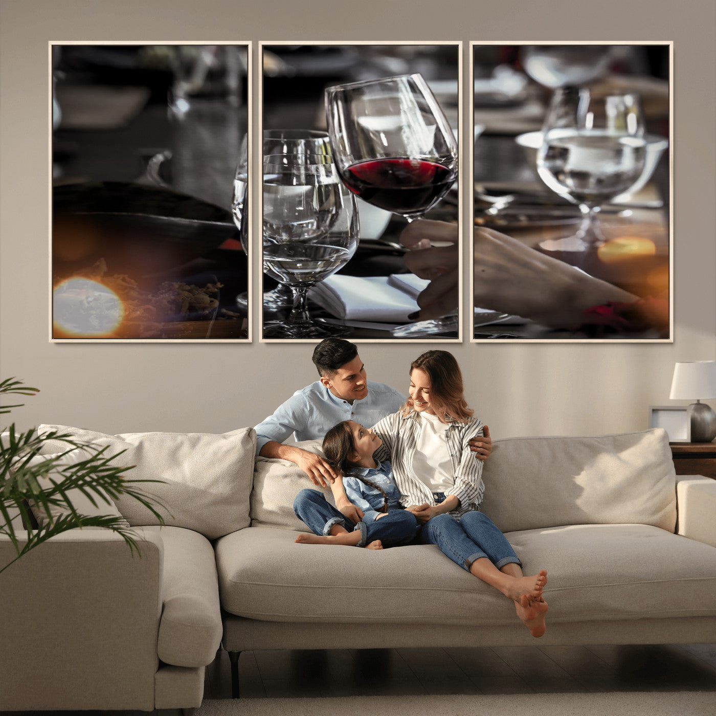 MGV-FC-60X30-3P - Red Wine and Glass Canvas Print