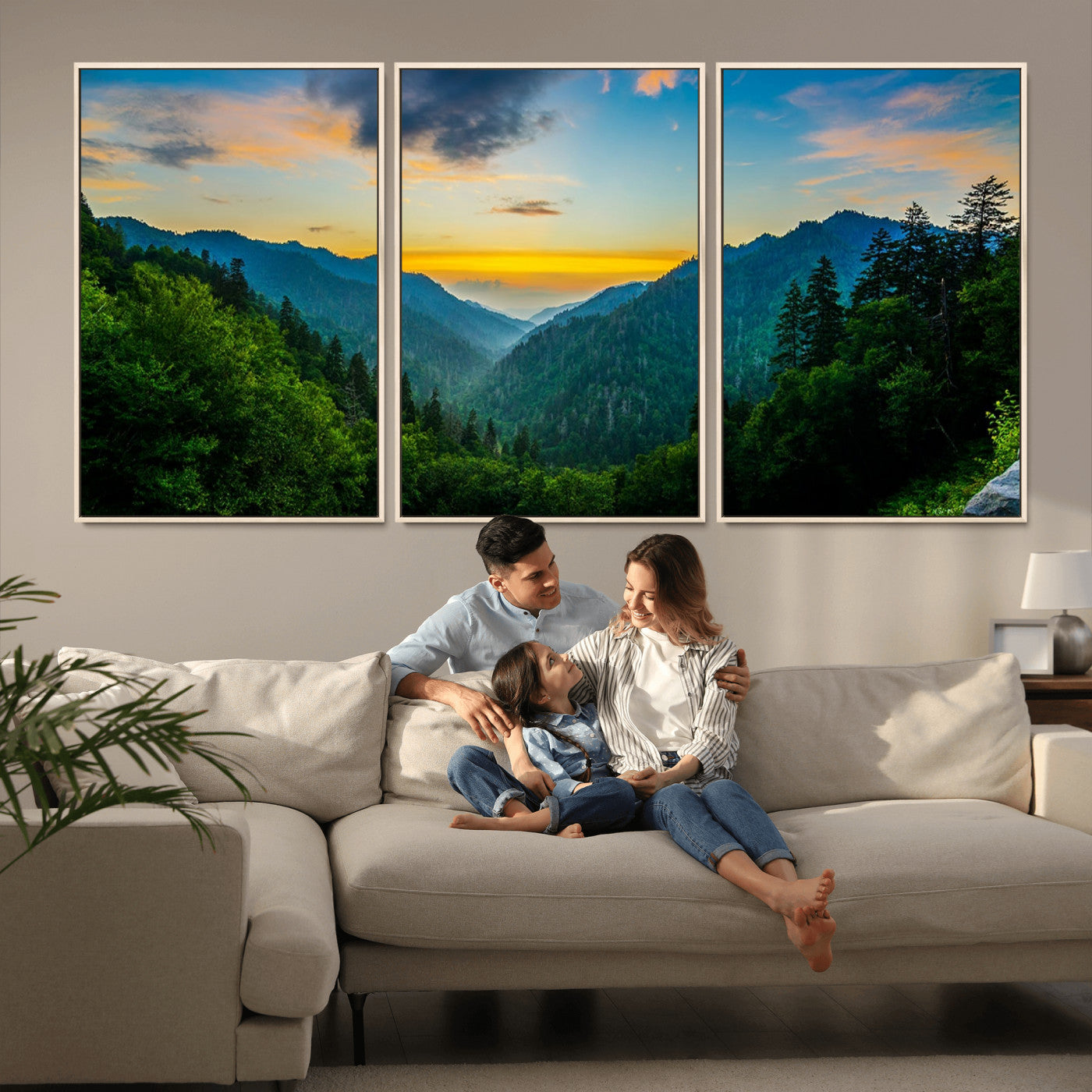 MGV-FC-60X30-3P - Green Forest Wall Art Canvas Print