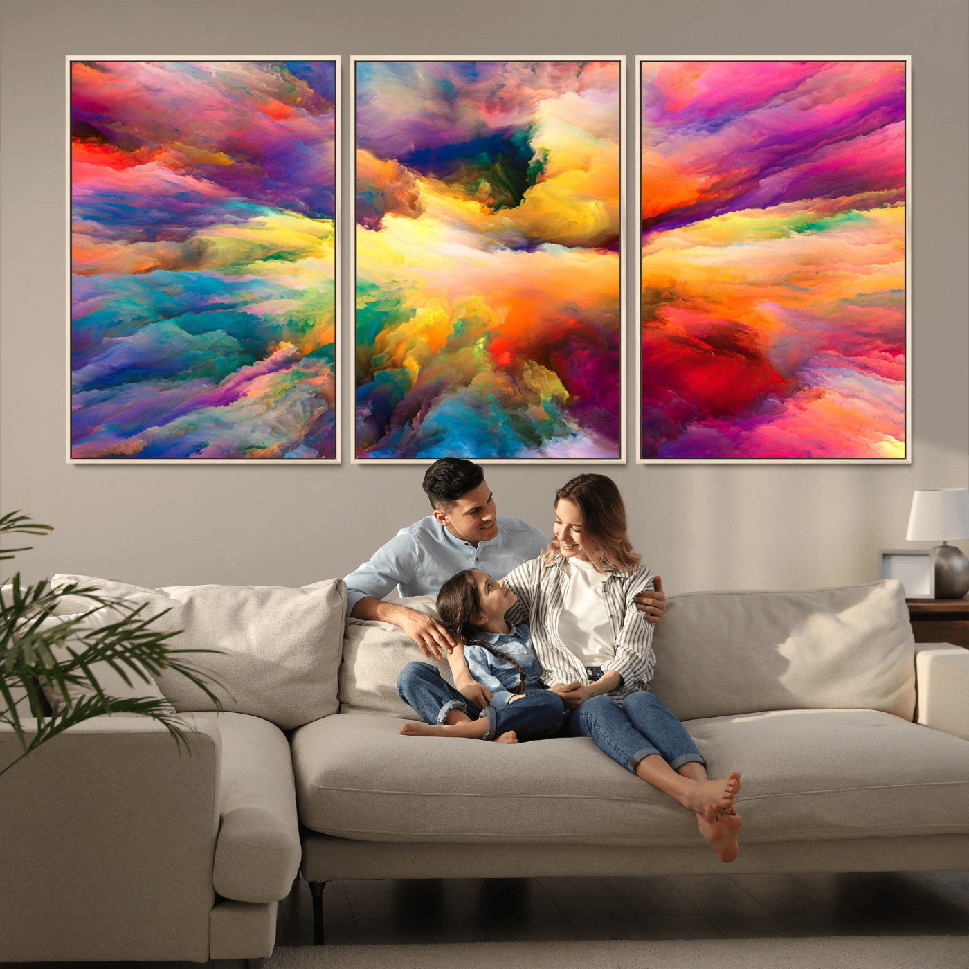 MGV-FC-60X30-3P - Blazing Vibrant Colors Cloud-like Wall Art Canvas Print