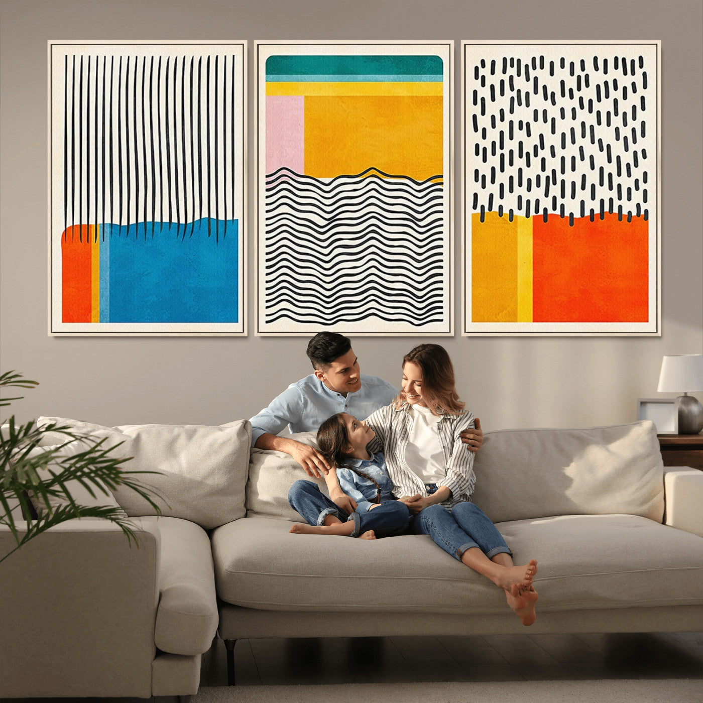 MGV-FC-60X30-3P - Canvas Print Wall Art Abstract Illustrs Art Boho