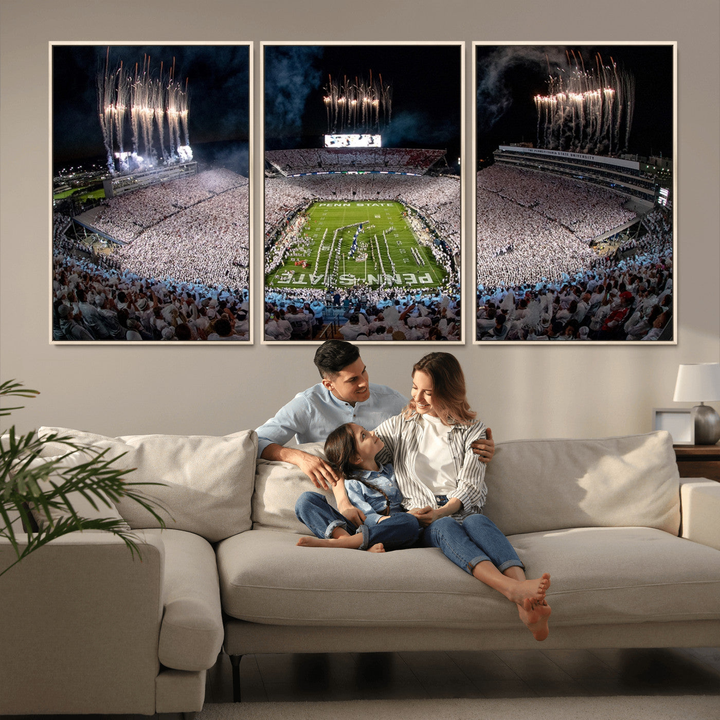 MGV-FC-60X30-3P - Penn Stadium Football Wall Art Canvas Print, Pennsylvania University Football Stadium