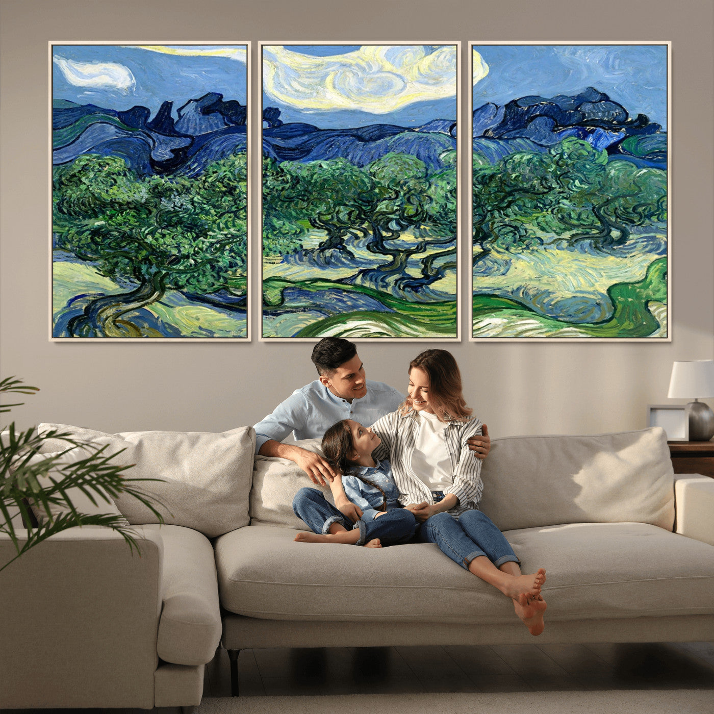 MGV-FC-60X30-3P - Olive Trees Van Gogh Wall Art Canvas Print