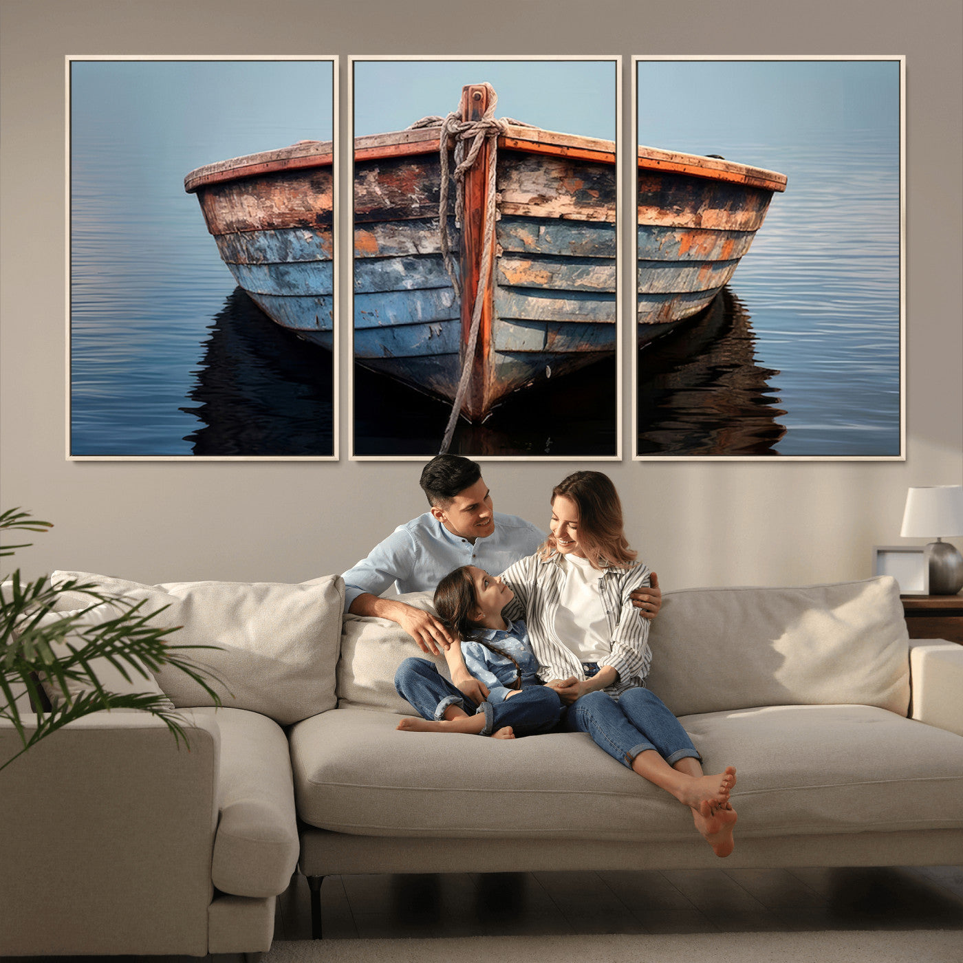 MGV-FC-60X30-3P - Stunning Vintage Boat Canvas Print | Nautical Wall