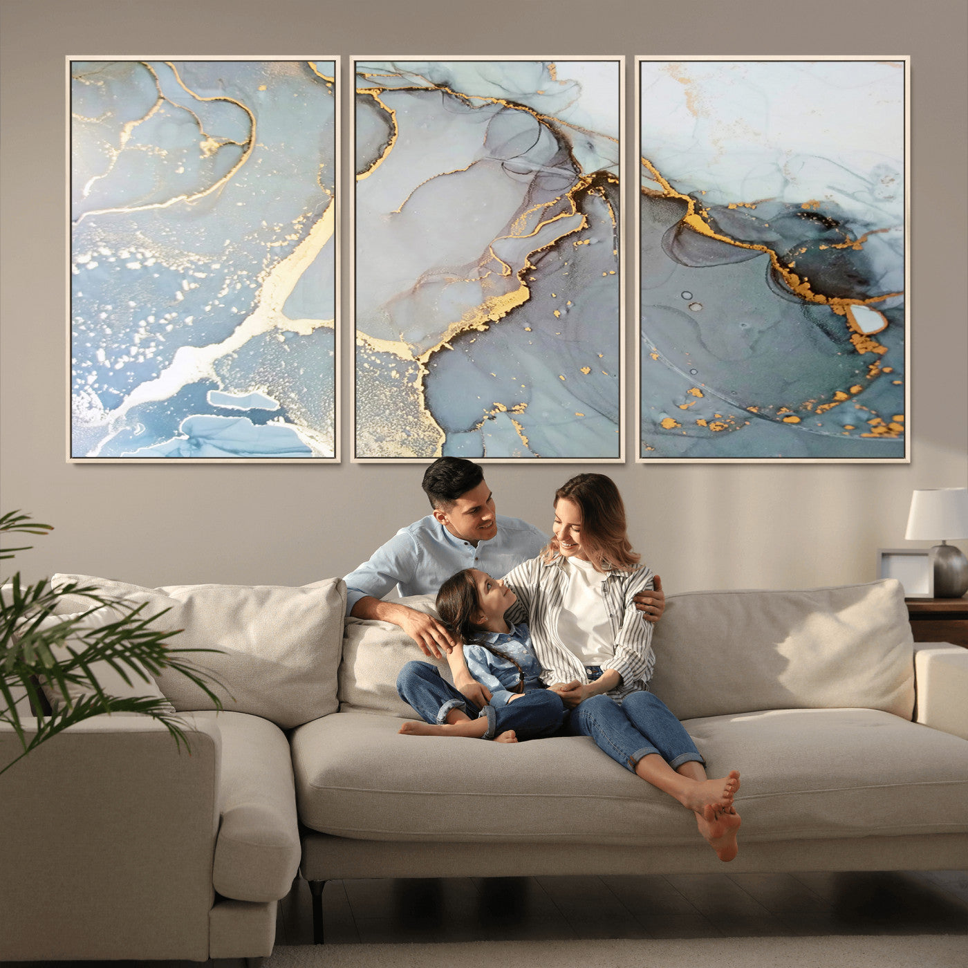 -Large Abstract Marble Wall Art Canvas Print for Living Room and Farmhouse Decor