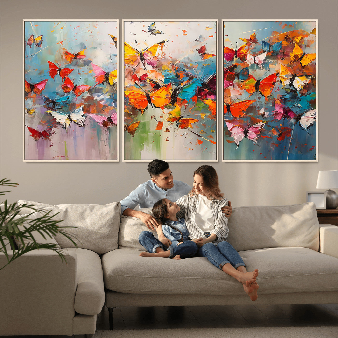 -Abstract Butterfly Wall Art Canvas Print