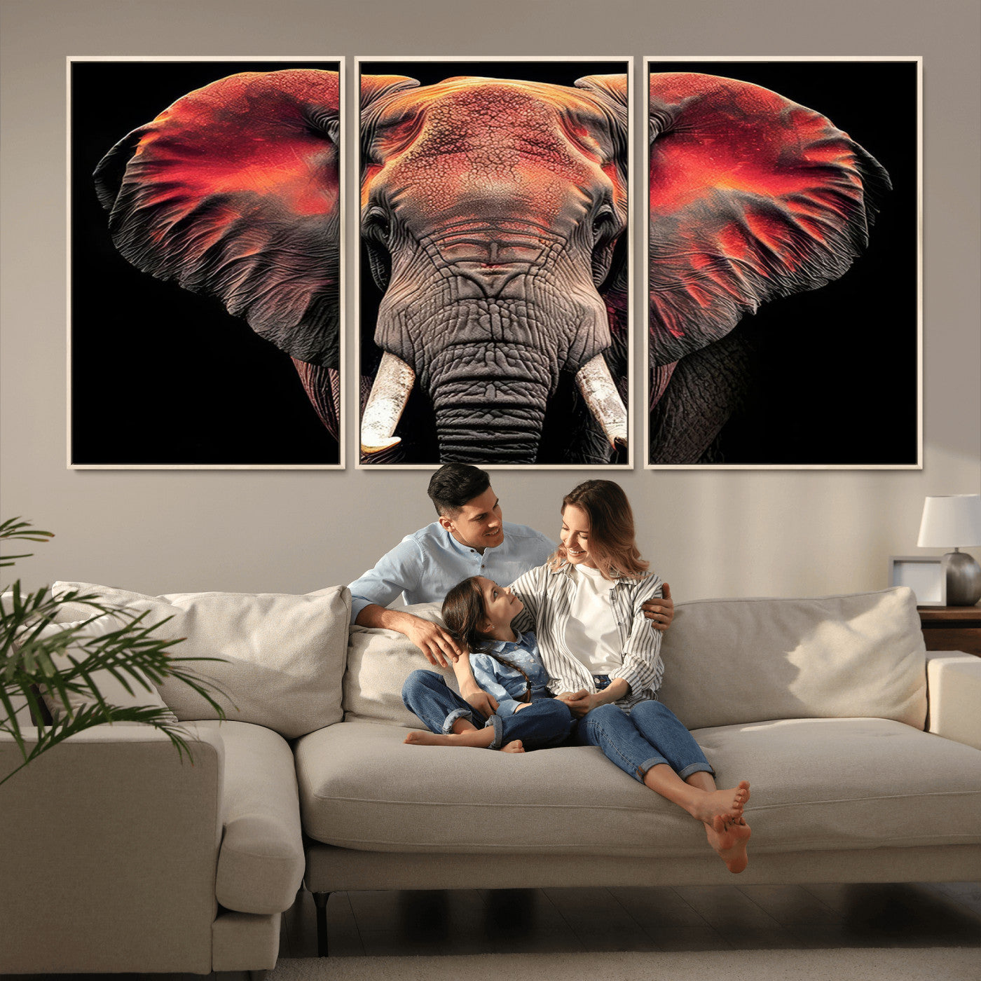 -Elephant Wall Art Canvas Print