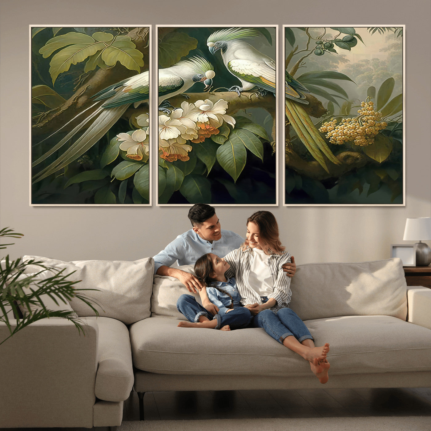 -Tropical Paradise Print Wall Art Stunning Artwork of a Parrot in a Lush Forest with Beautiful