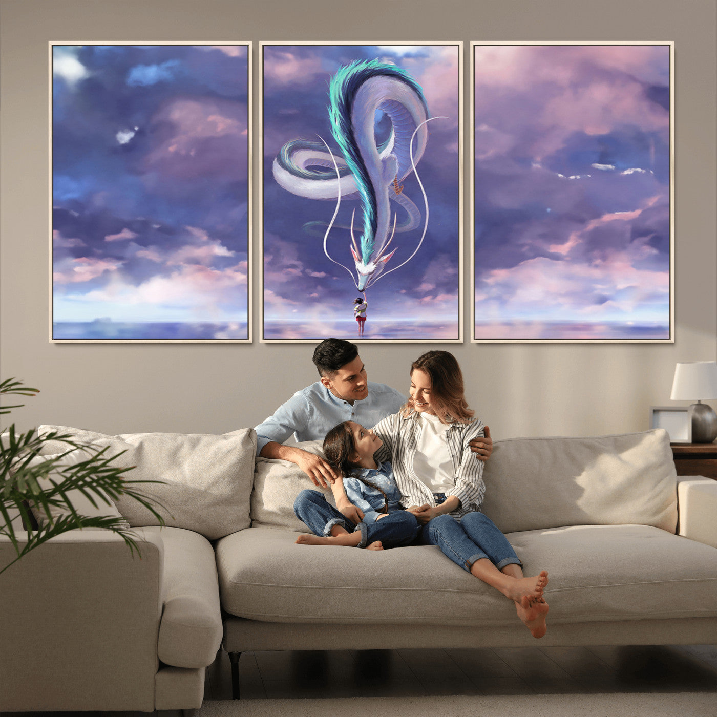MGV-FC-60X30-3P - Spirited Away Haku and Chihiro Poster - Anime Lover - Hayao Miyazaki - Studio Ghibli Poster - Anime