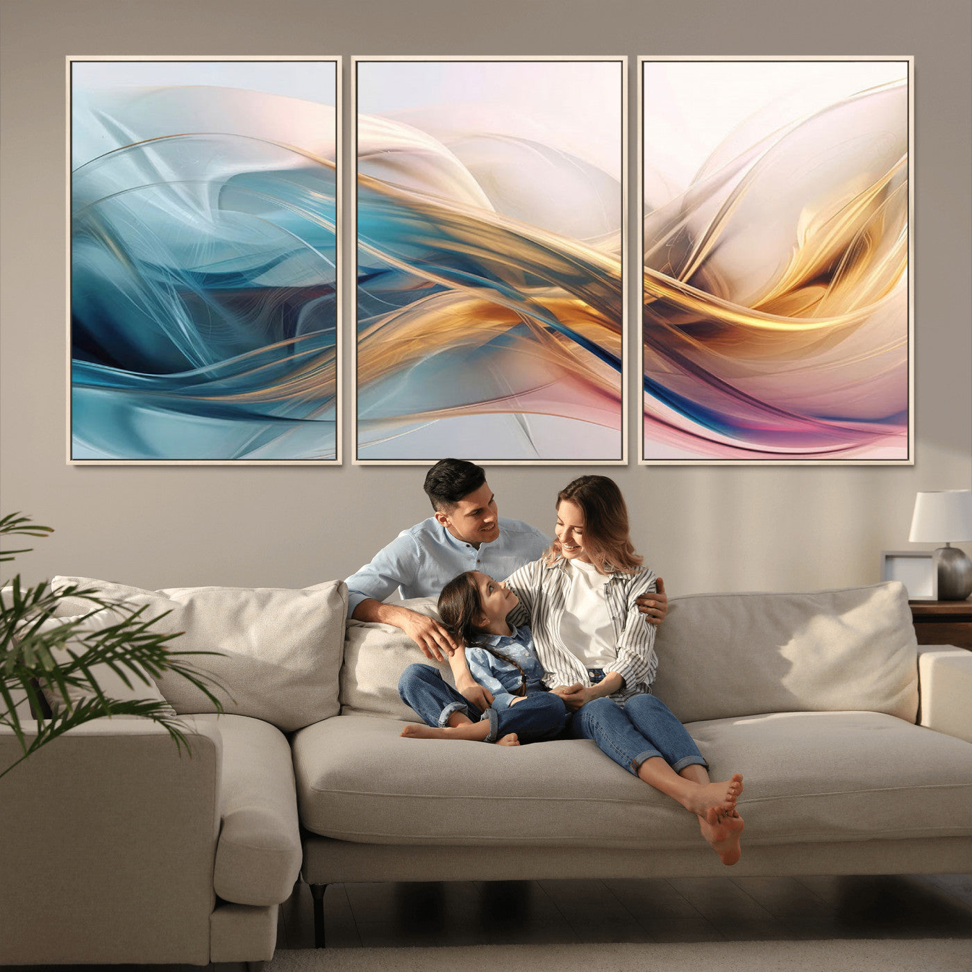 -Abstract Flowing Colors Wall Art Canvas Print